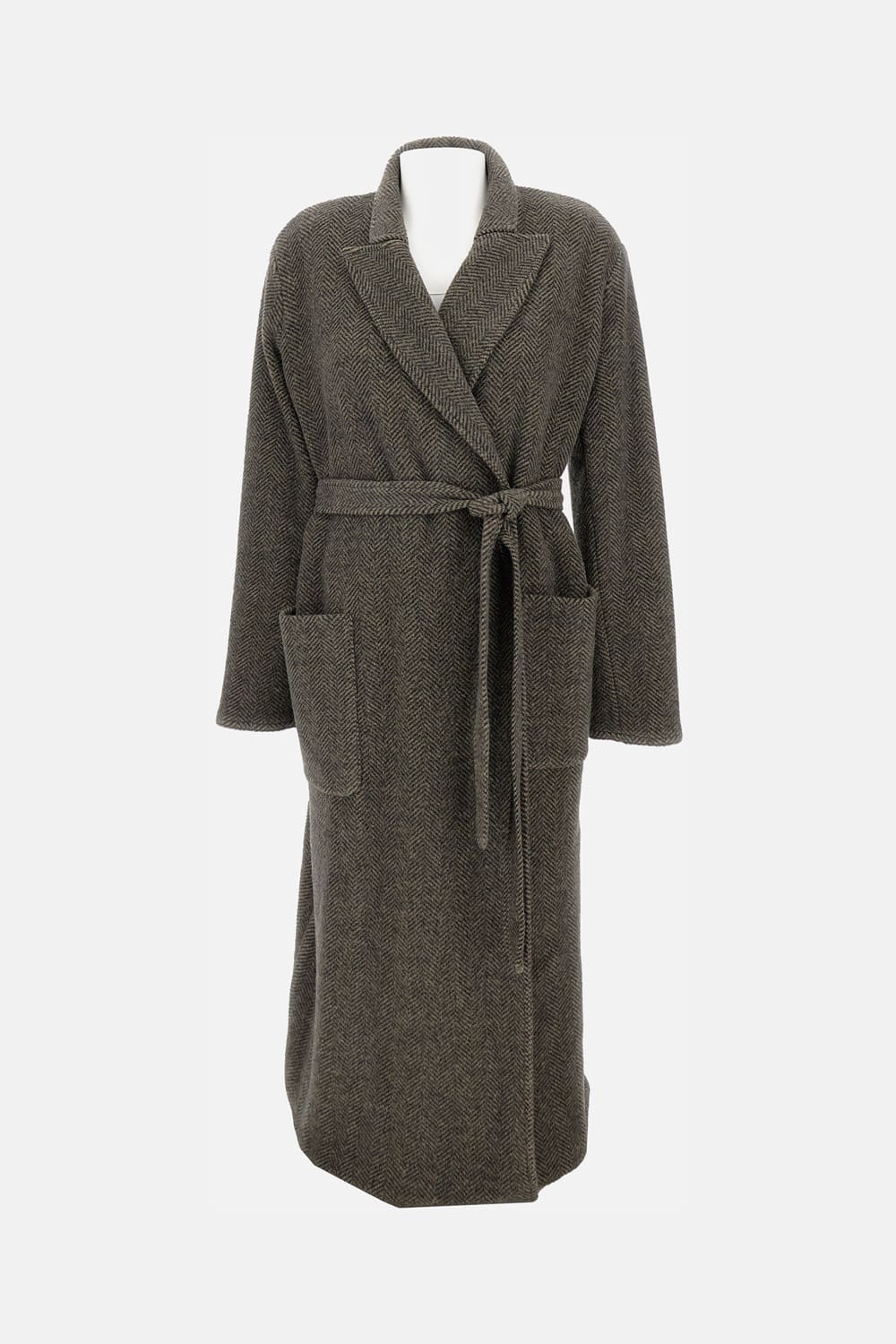 Dušan Long Coat Patch Pocket In Gray