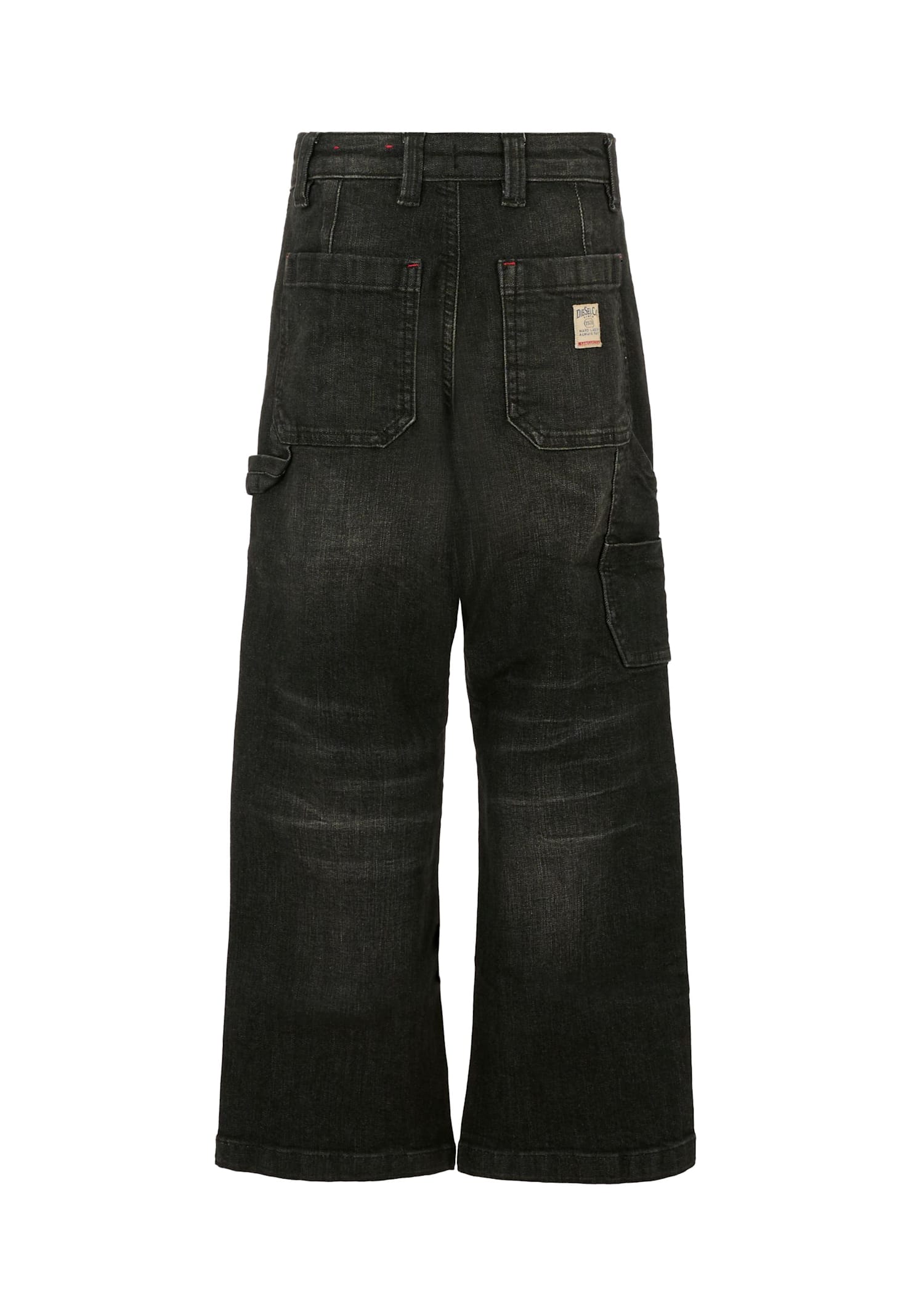 Diesel Black Trousers For Boy With Logo In Black