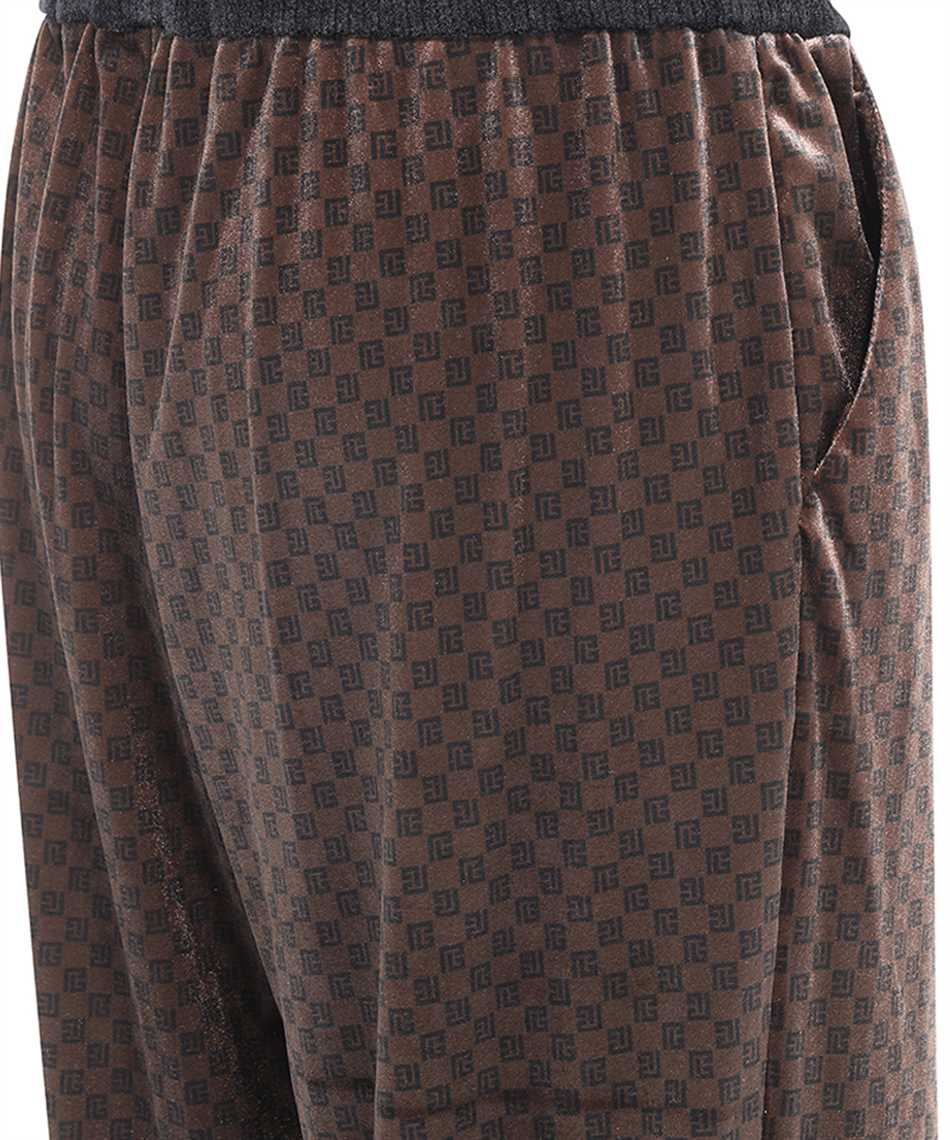 Shop Balmain Velvet Pajama Pants In Brown