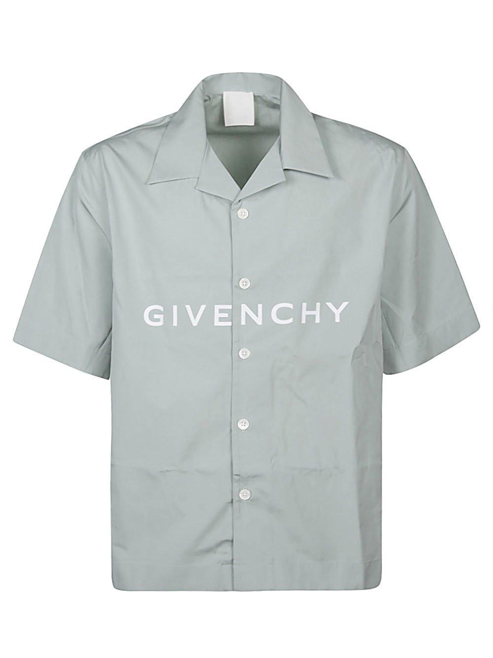 Givenchy Logo Printed Short-sleeved Shirt In Blue