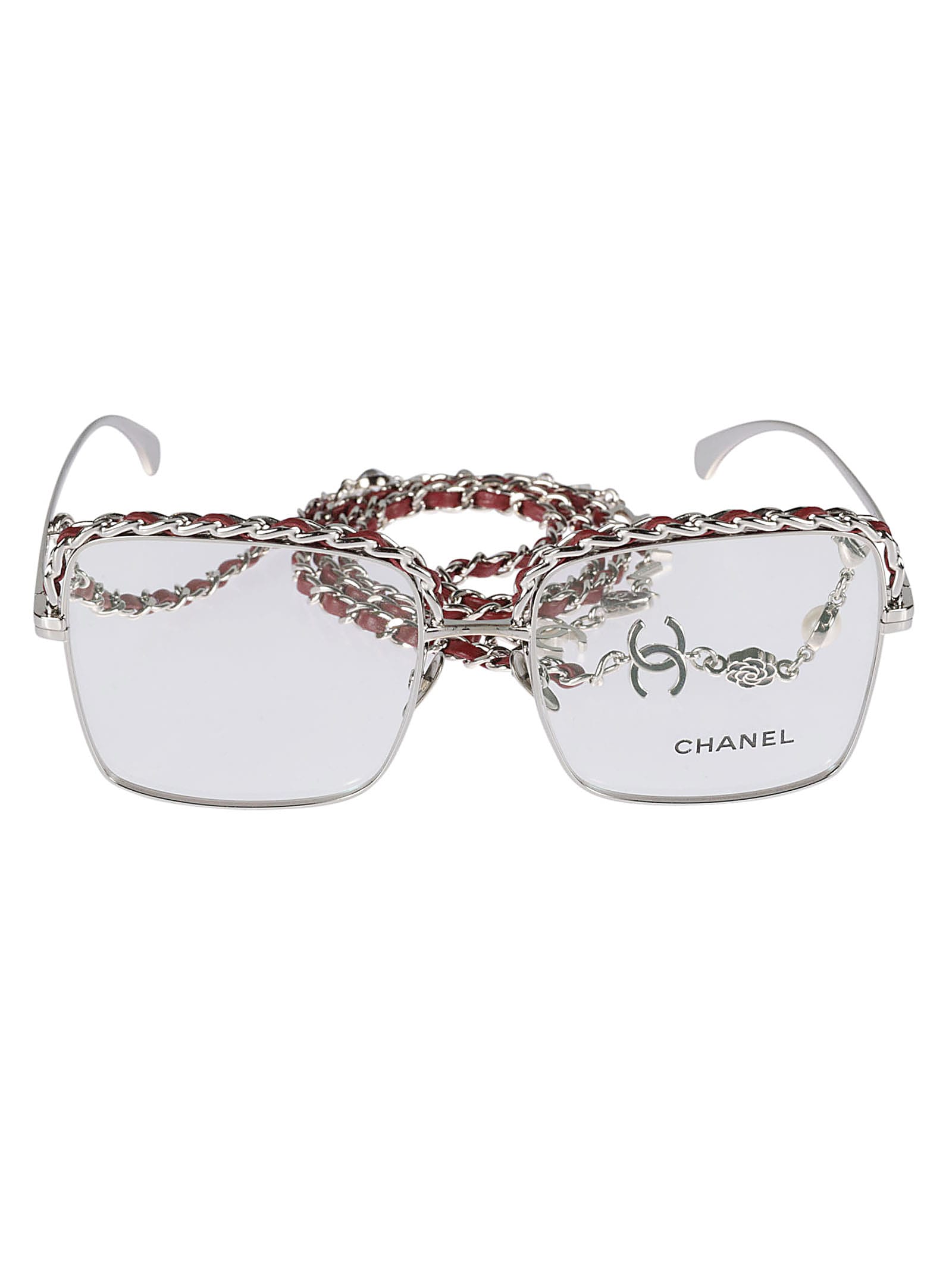 Pre-owned Chanel Square Chained Glasses In Nero