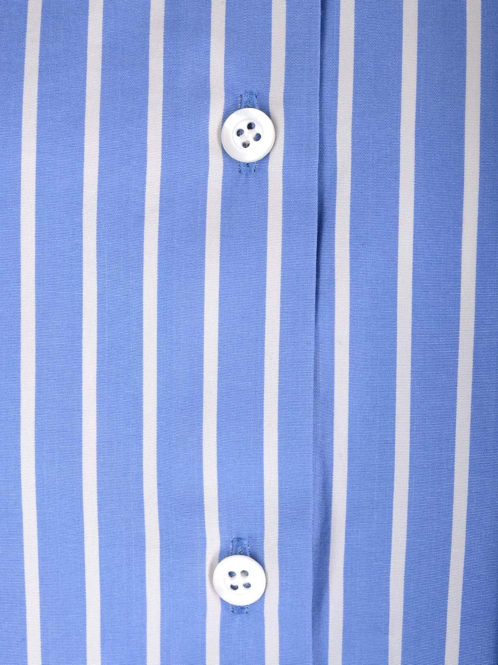 Shop Dries Van Noten Striped Button-up Shirt In Light Blue