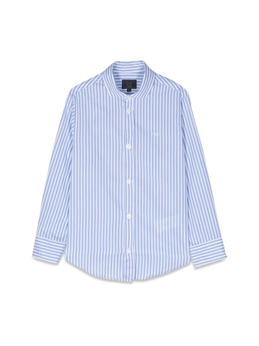 Fay Kids' ml Shirt In Baby Blue