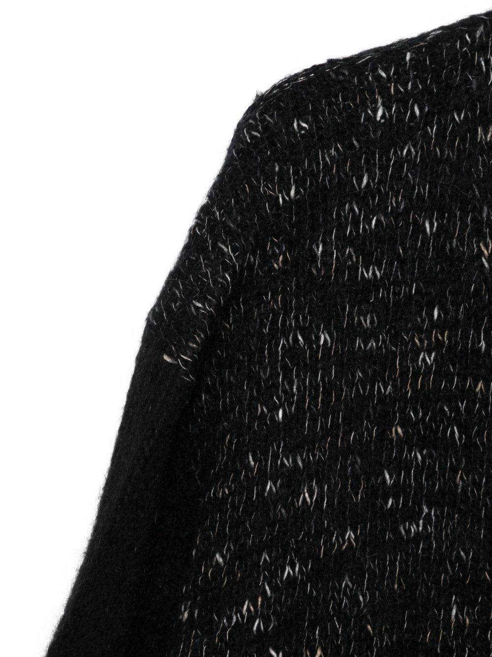 Alysi Wool And Cotton Blend Cardigan In Black