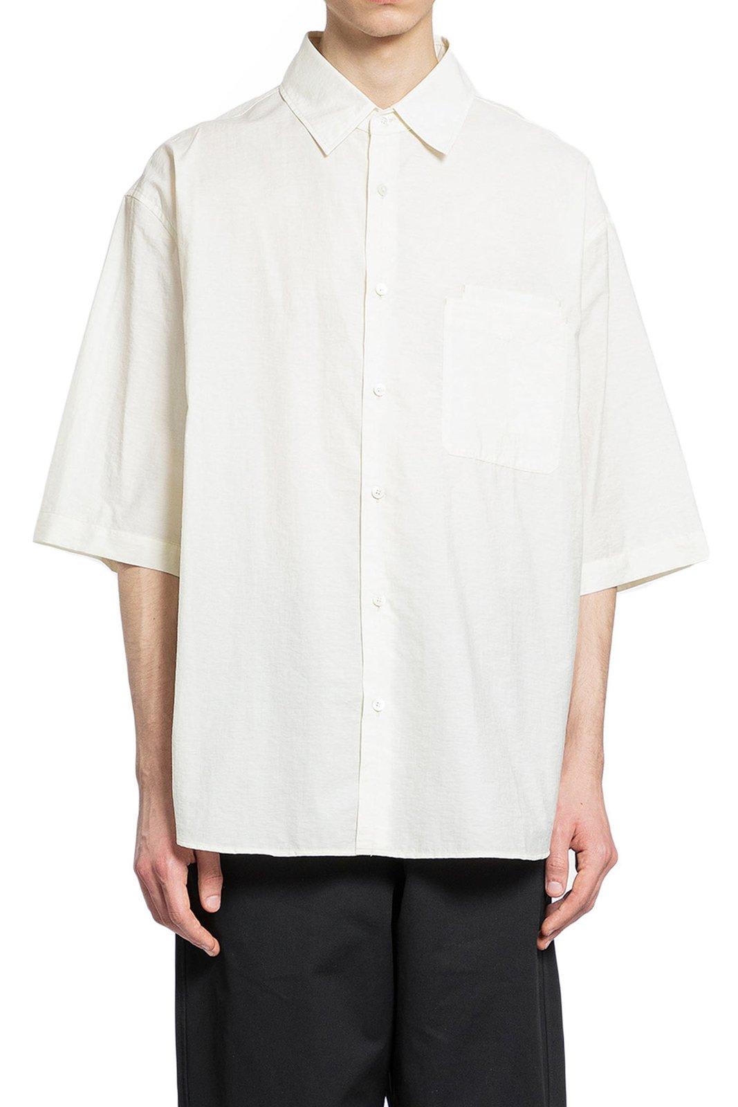 Shop Lemaire Double Pocket Short-sleeved Shirt In Neutrals