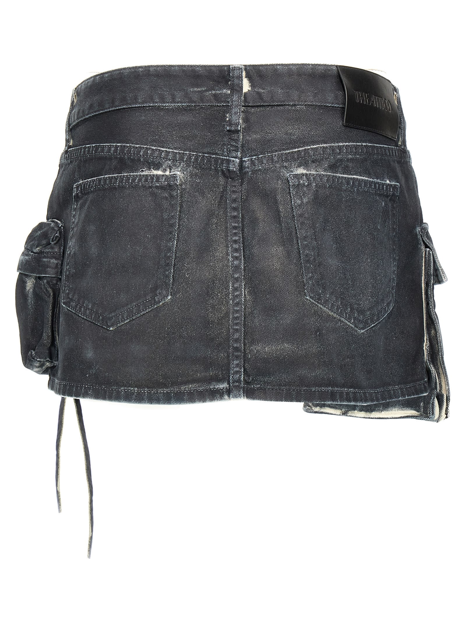 Attico Fay Cargo Mini Skirt In Blue