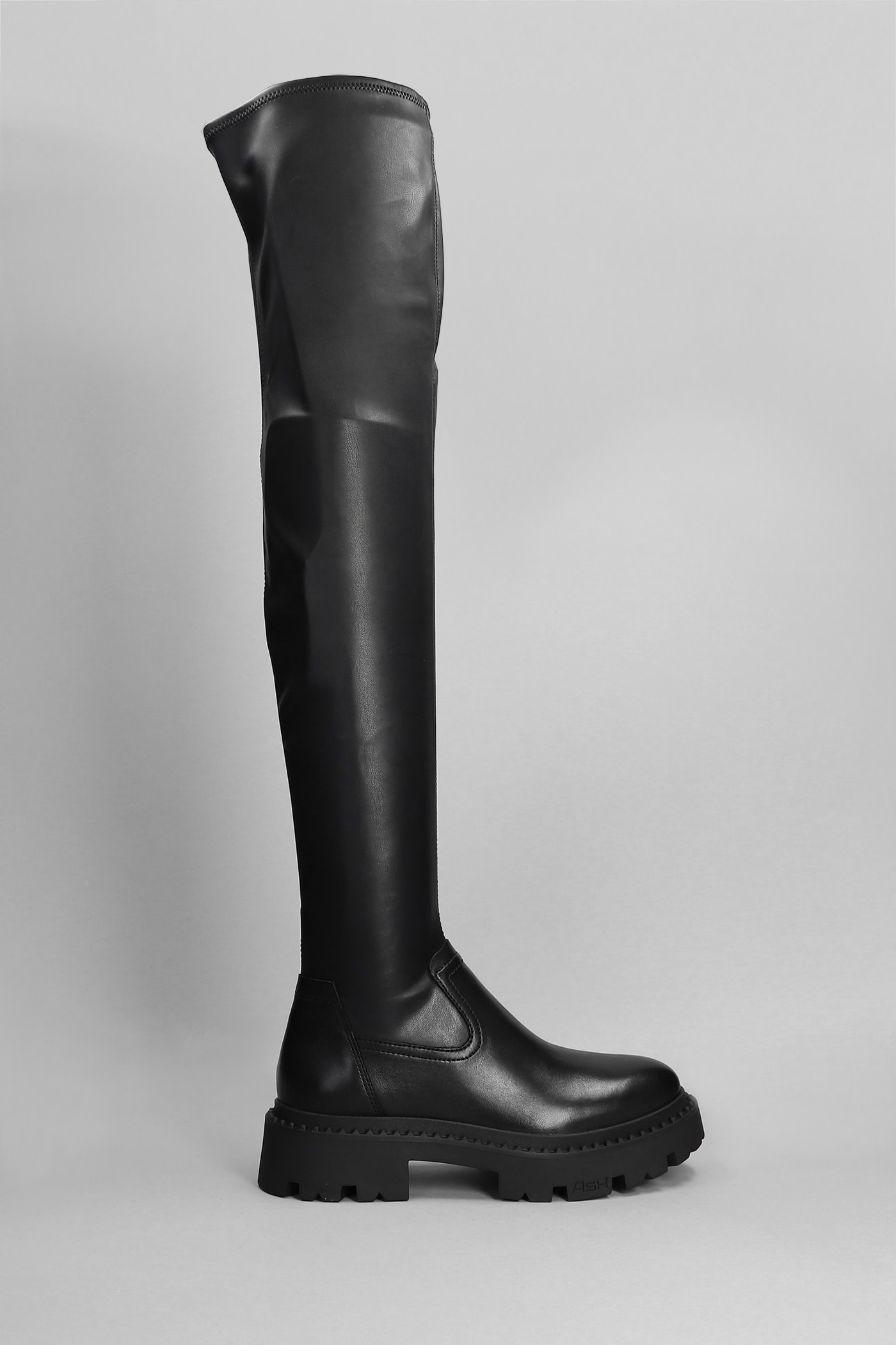 Ash Gill Low Heels Boots In Black Leather