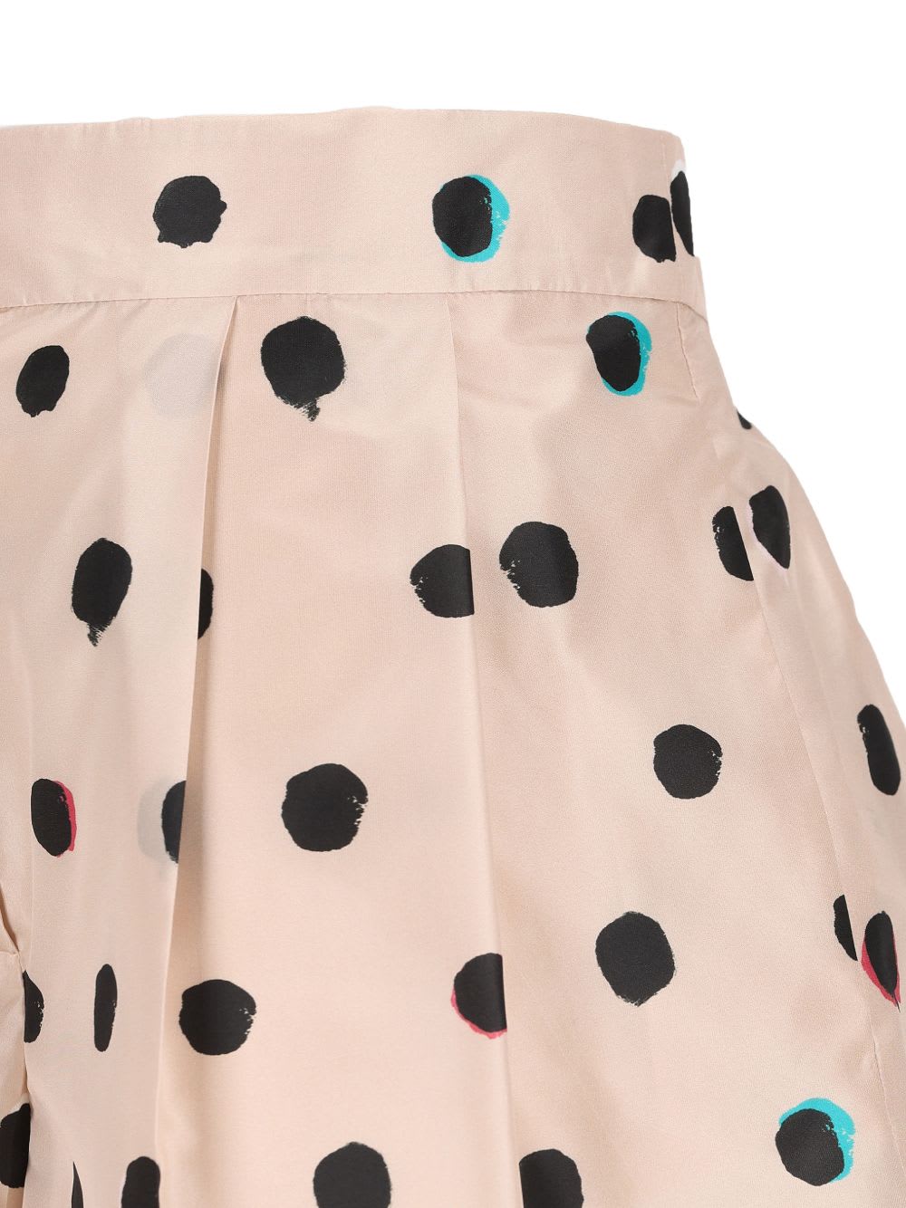 Fendi Silk Shorts Polka Dot Pockets Pleats In Neutral