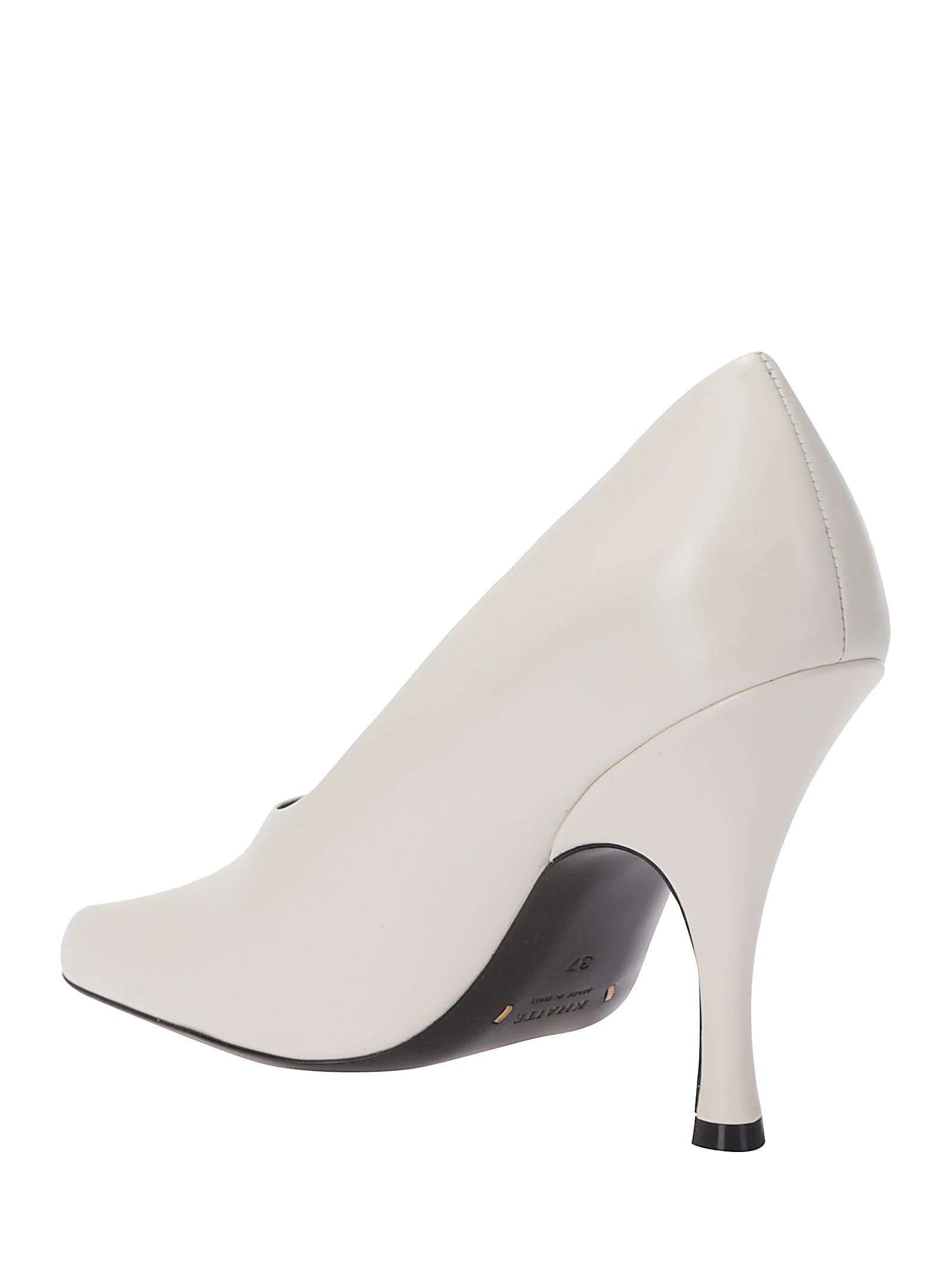 Khaite Eva Calfskin Leather Pumps In Cream