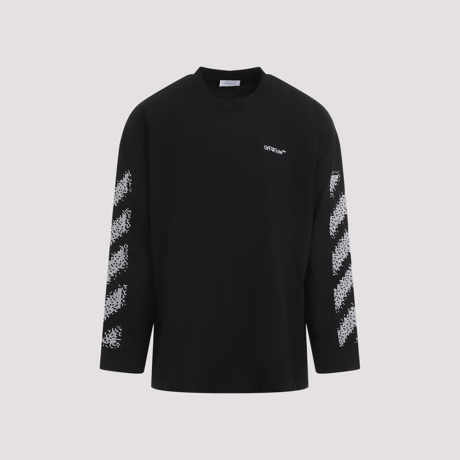 Shop Off-white Pixel Diag T-shirt In Black White