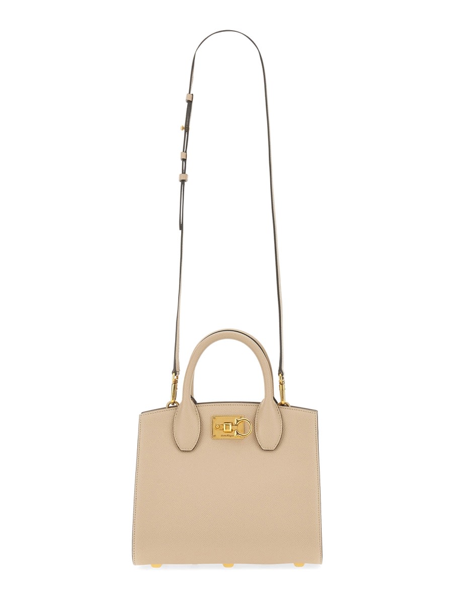 Shop Ferragamo Bag The Studio Box In Beige