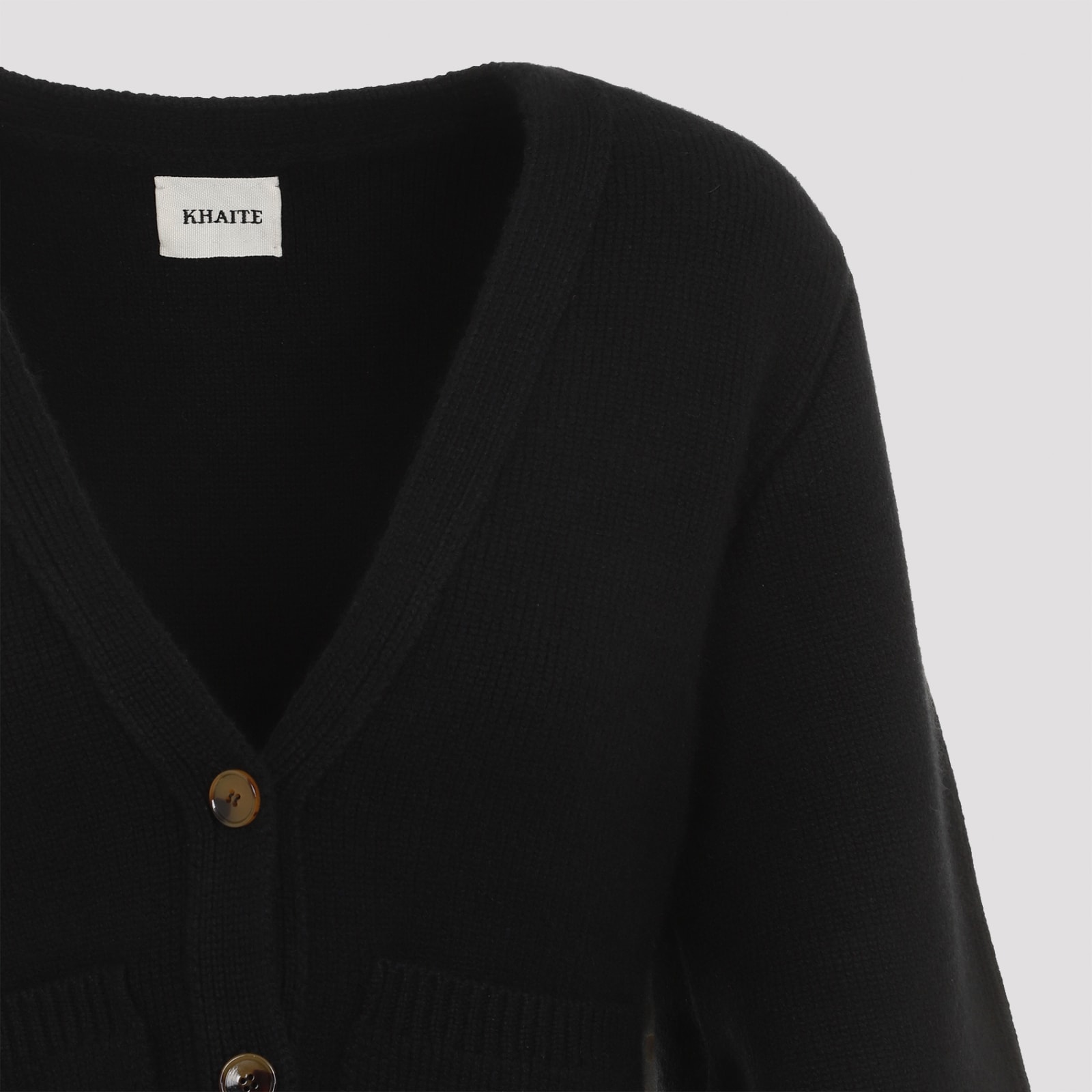 Khaite Scarlet Cardigan In Cashmere In Black