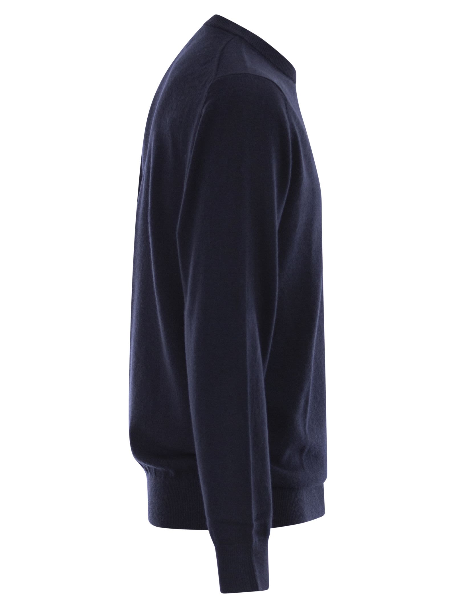 Mc2 Saint Barth Heron Light Embroidered Sweater In Blue