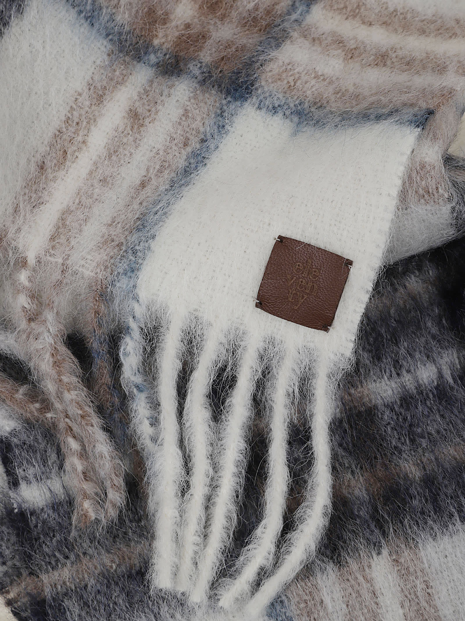 Eleventy Soft Plaid Scarf Fringed Edges In Multi