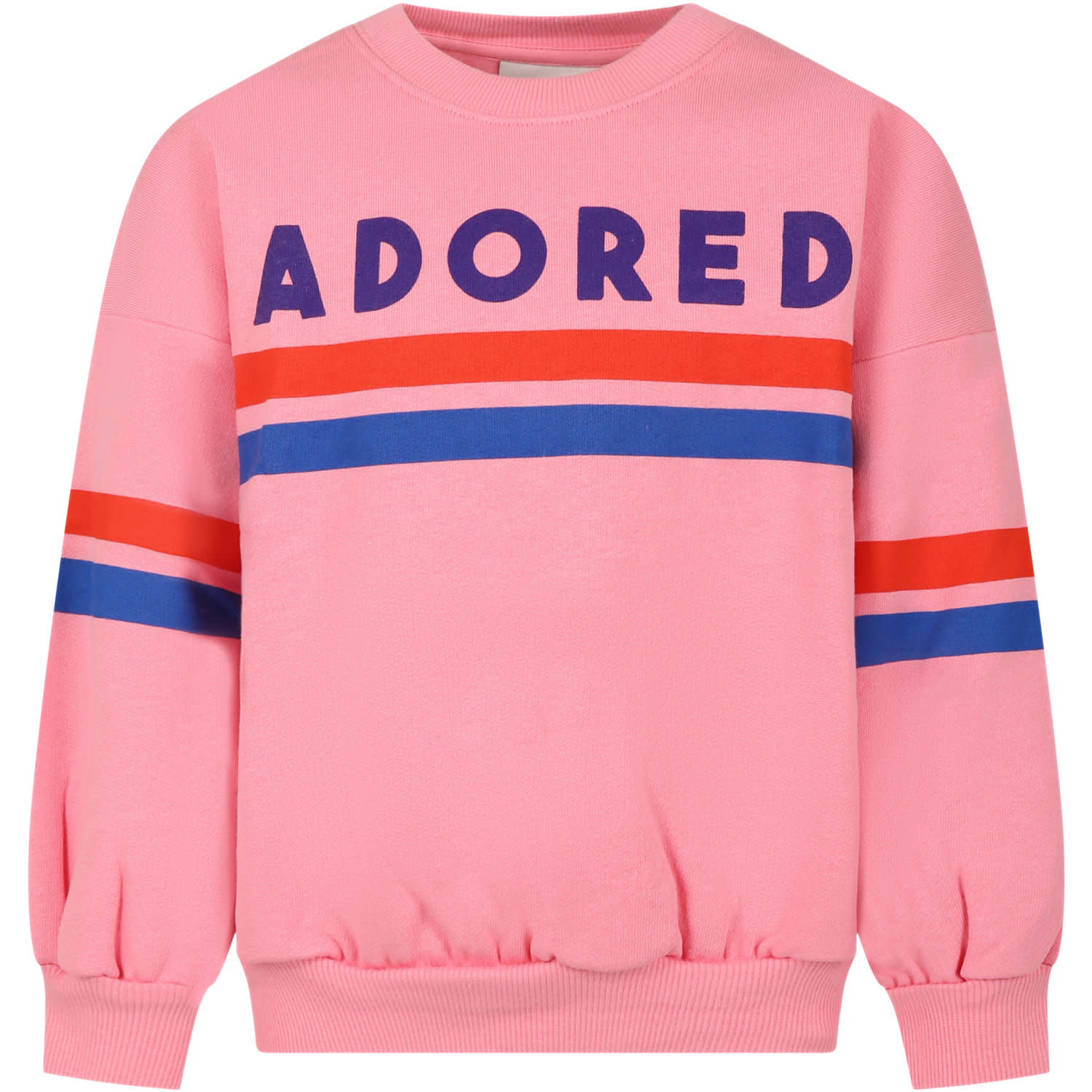 Shop Mini Rodini Pink Sweatshirt For Girl With Writing