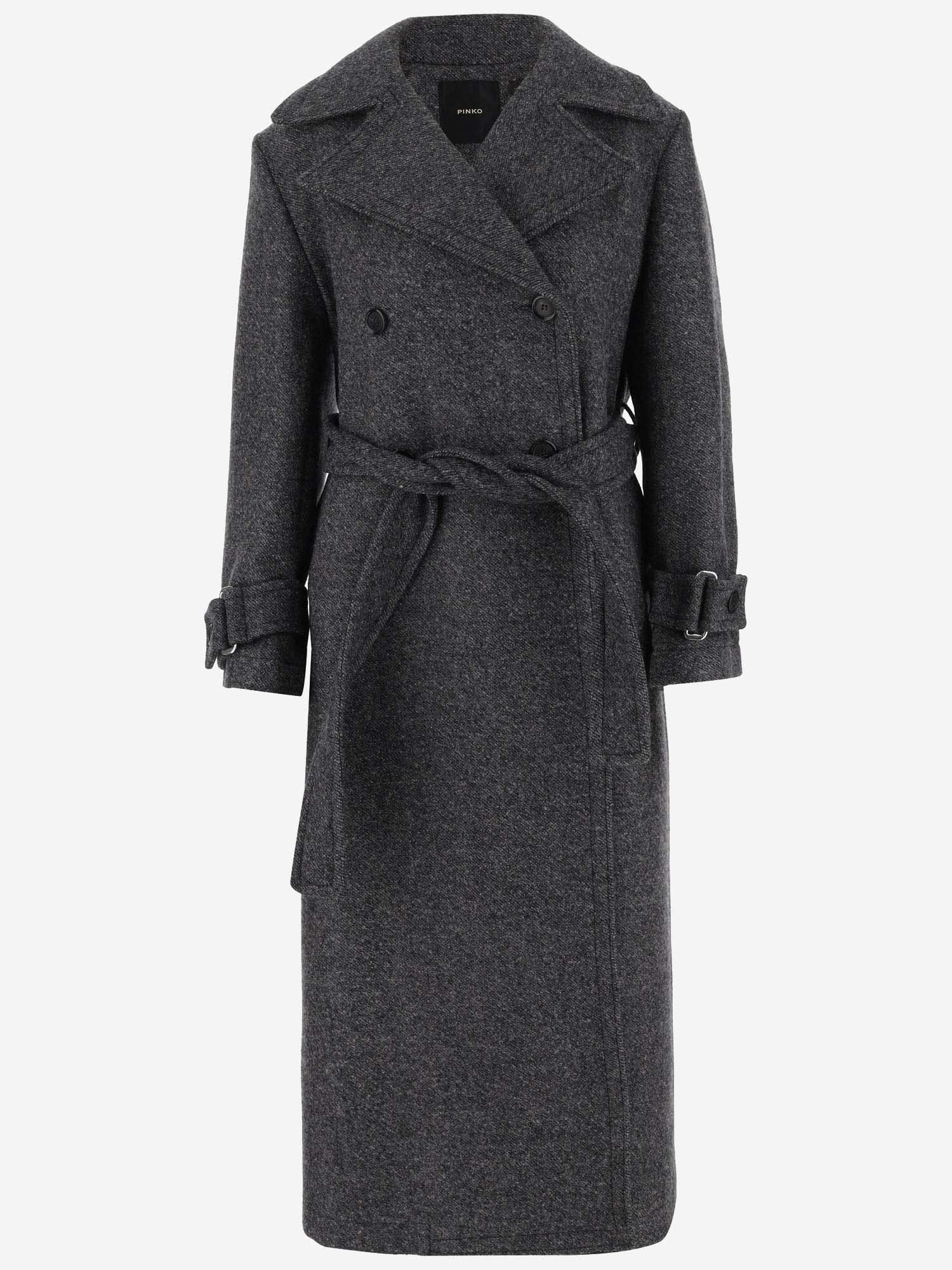 Shop Pinko Wool Blend Coat In Grey