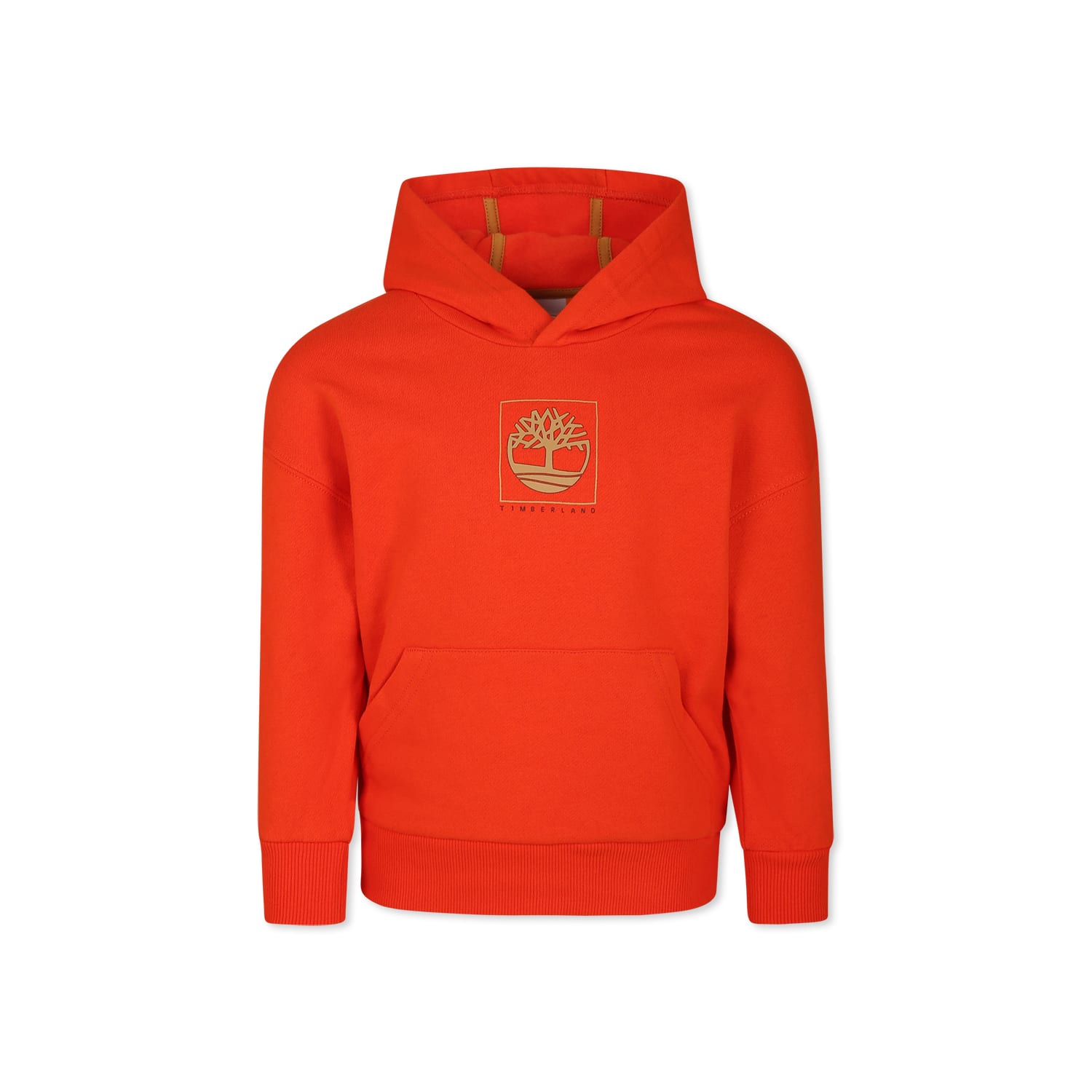 Timberland Red Sweatshirt For Boy With Tree Print In Red