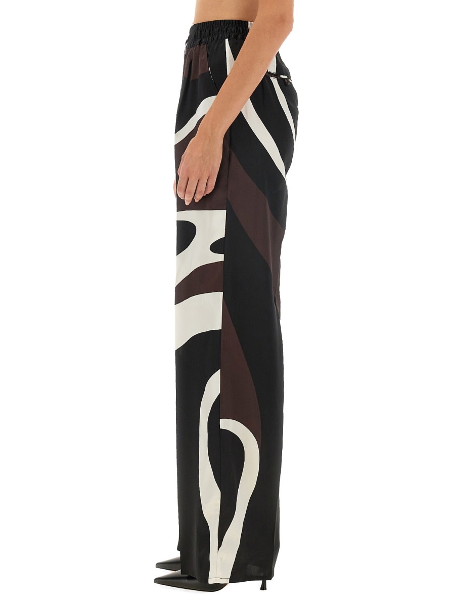 Shop Kiton Pants With Print In Brown
