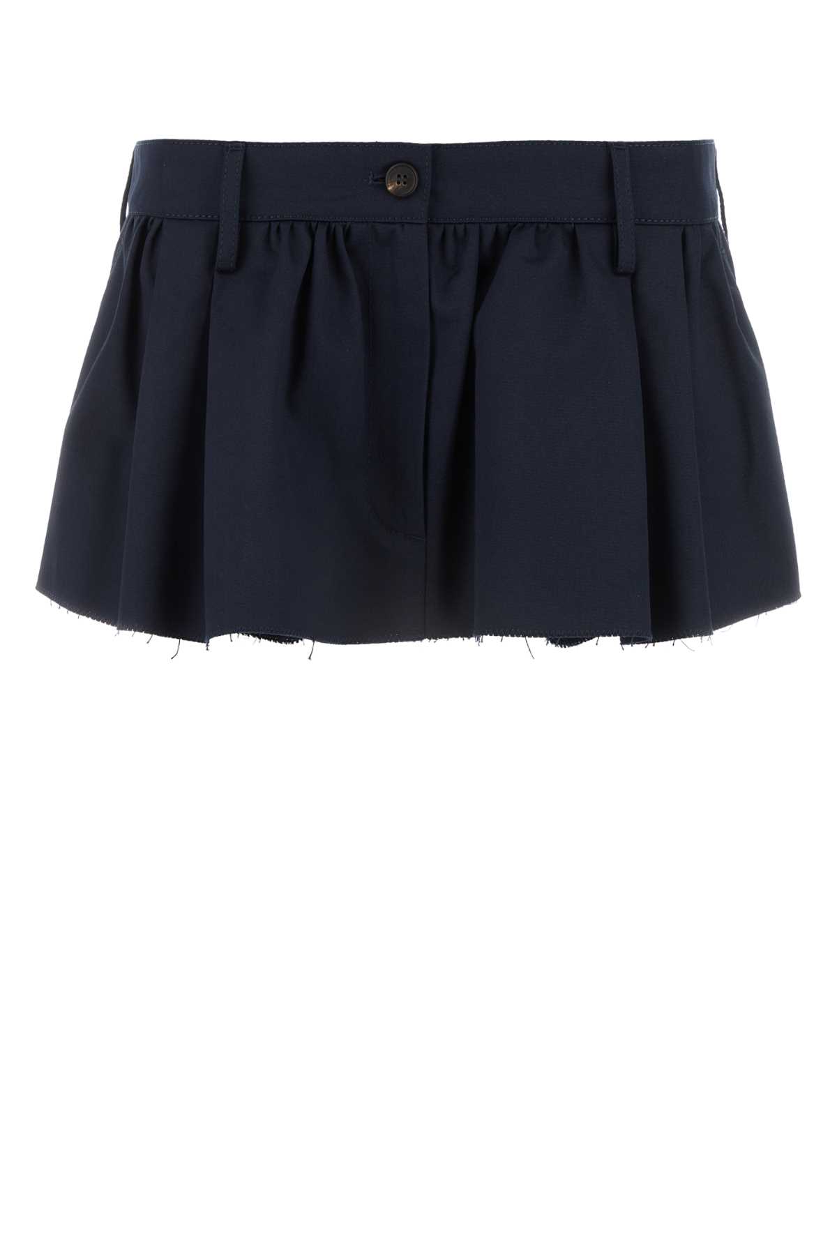 Midnight Blue Cotton Mini Skirt