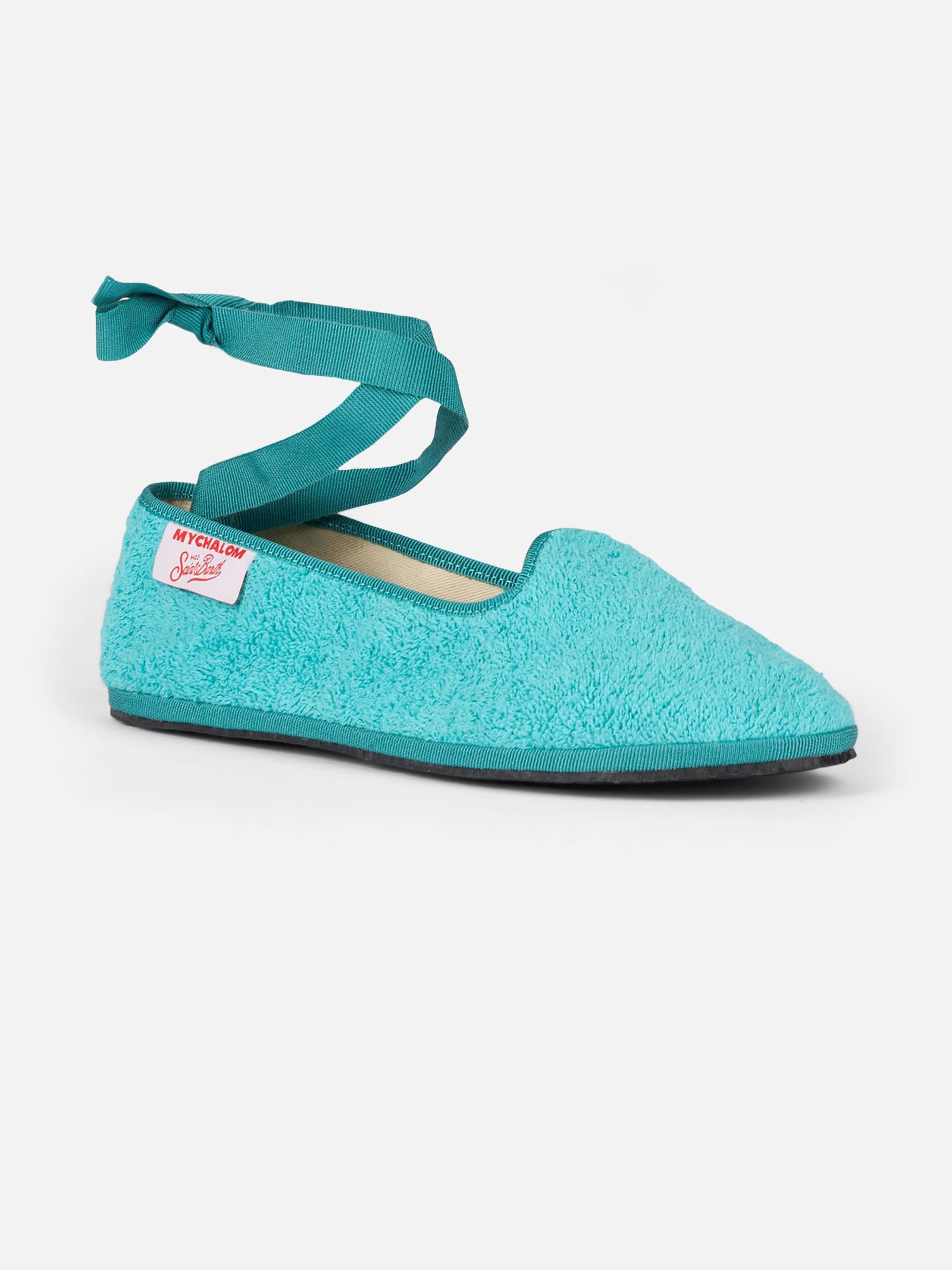 Woman Aquamarine Terry Slipper Loafers My Chalom Special Edition