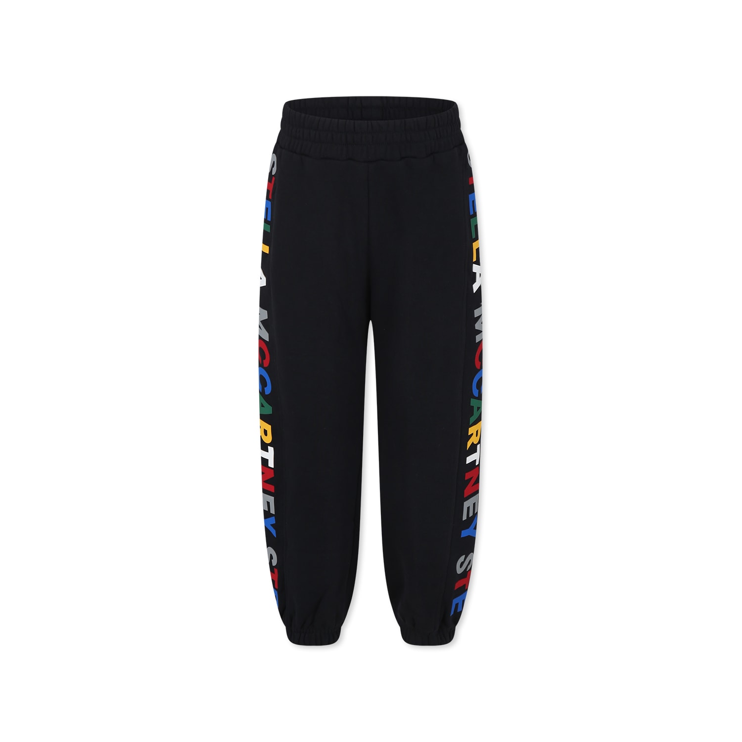 Stella Mccartney Kids' Black Trousers For Boy With Logo