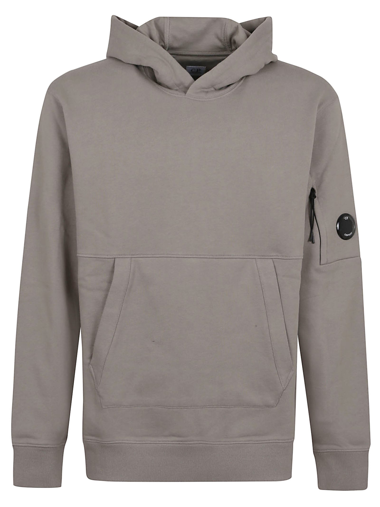C.p. Company Sweatshirts Sweat Hooded In Diagonal Raised Fleece In Brown