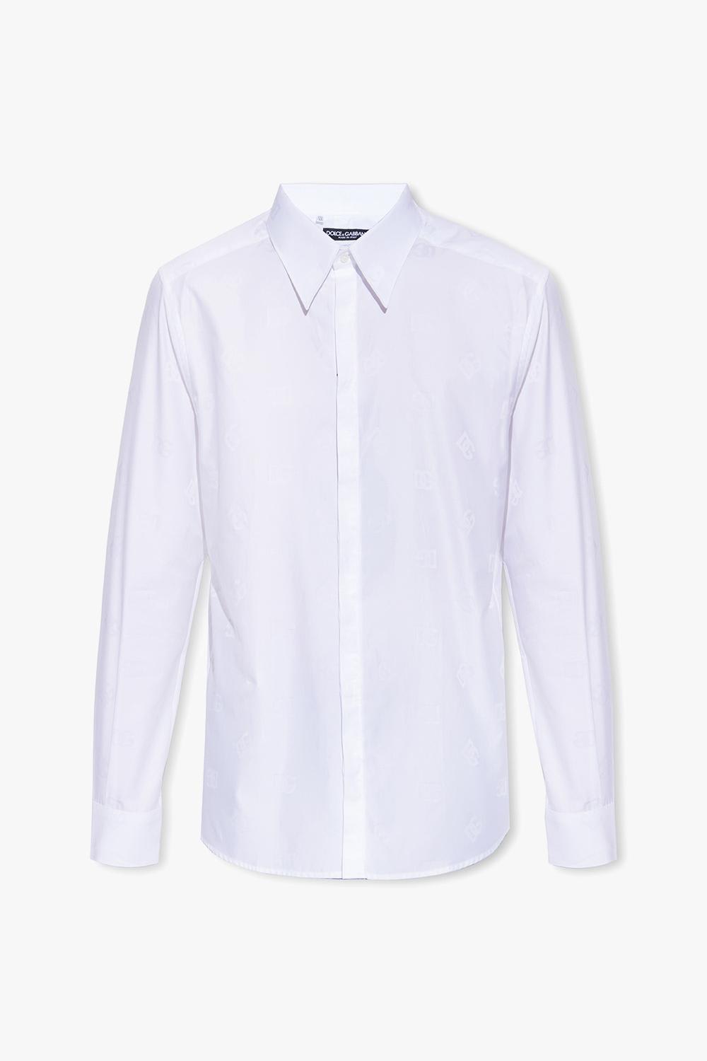Shop Dolce & Gabbana Monogrammed Shirt In Bianco Ottico