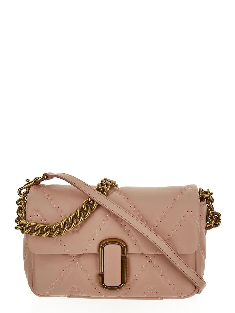 Shop Marc Jacobs Quilted Shoulder Bag In Rose