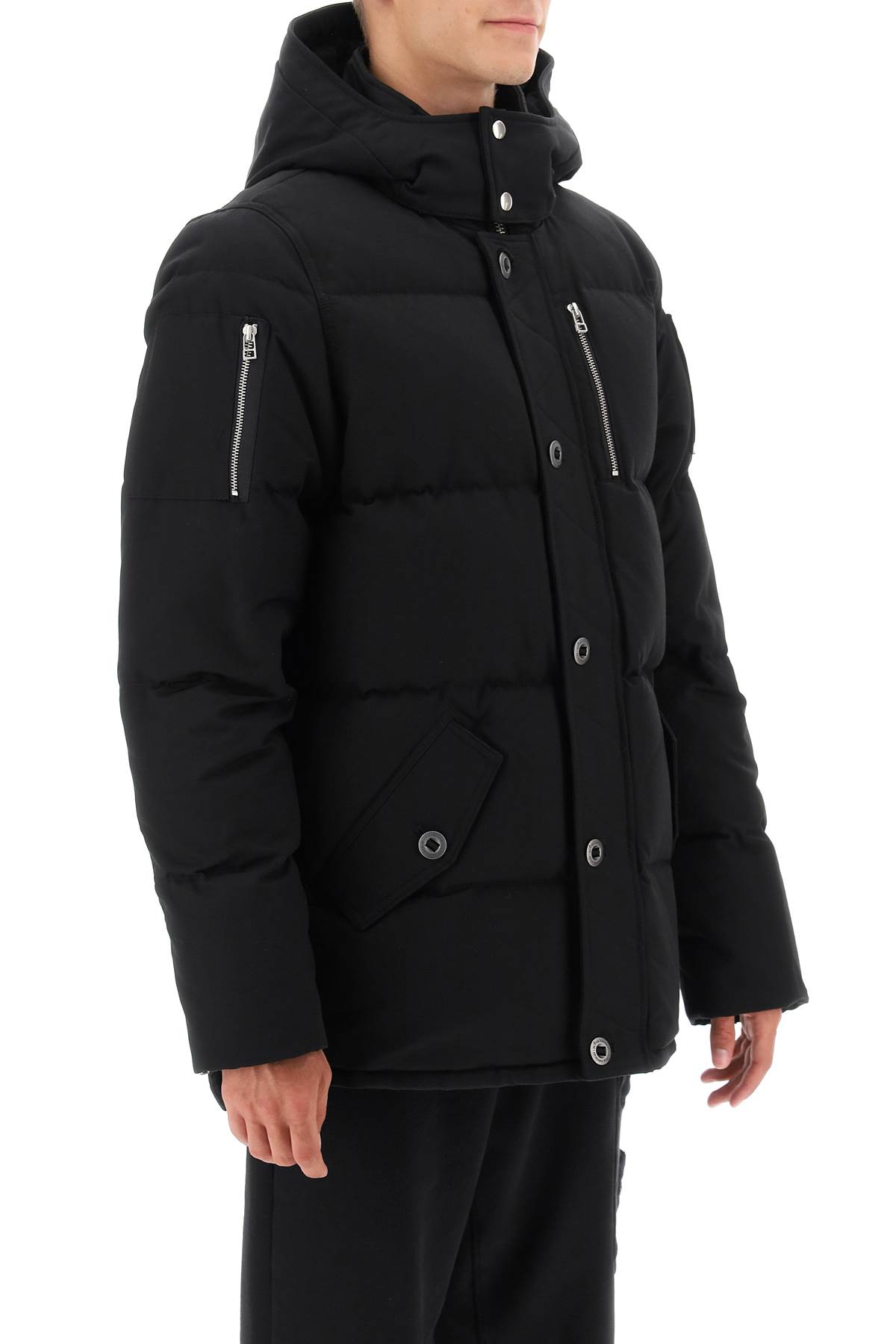 Shop Moose Knuckles Original Ballistic Bomber Neoshear Down Jacket In Black (black)