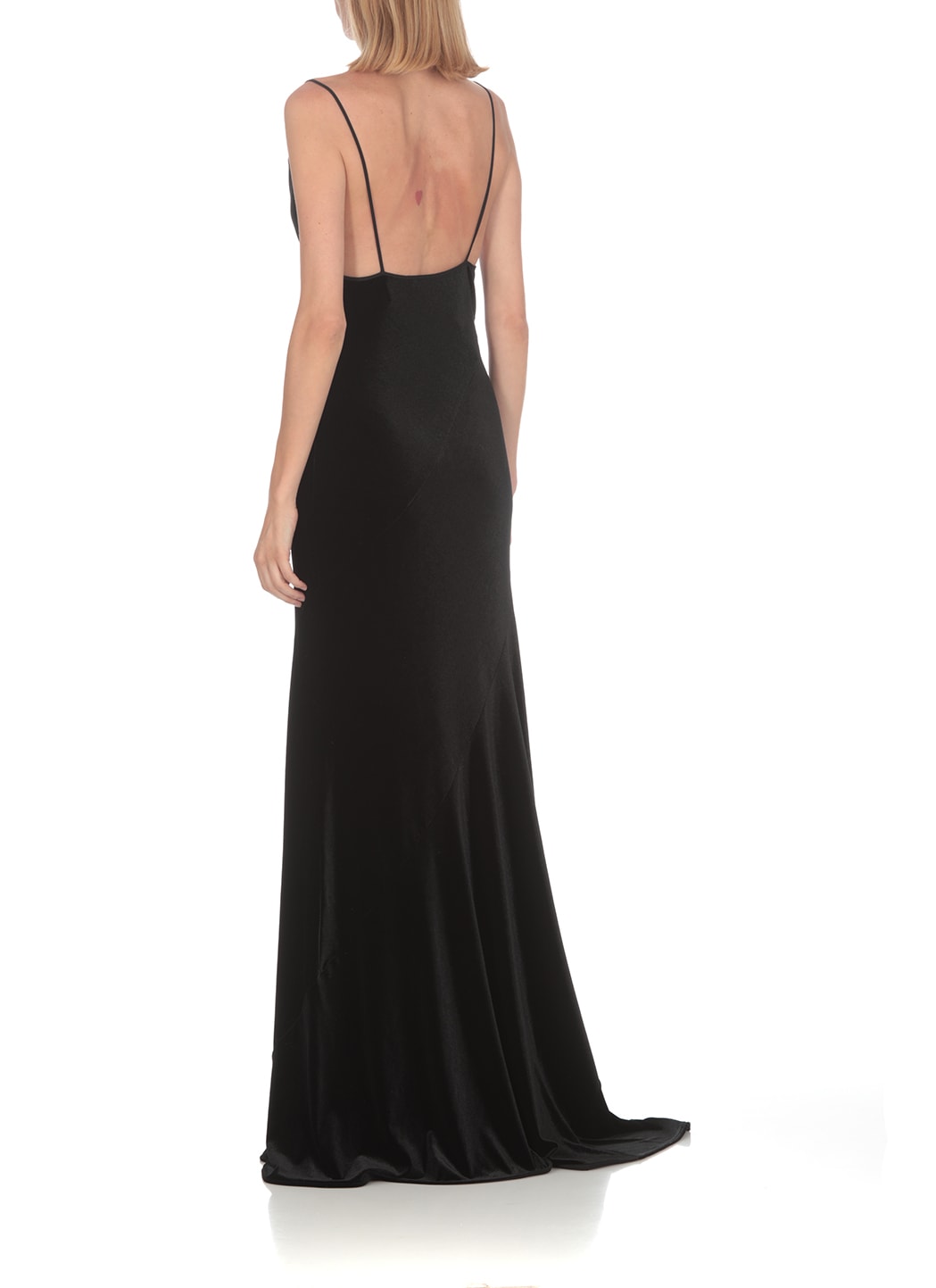 Philosophy Di Lorenzo Serafini Cowl-neck Velvet Long Dress In Black
