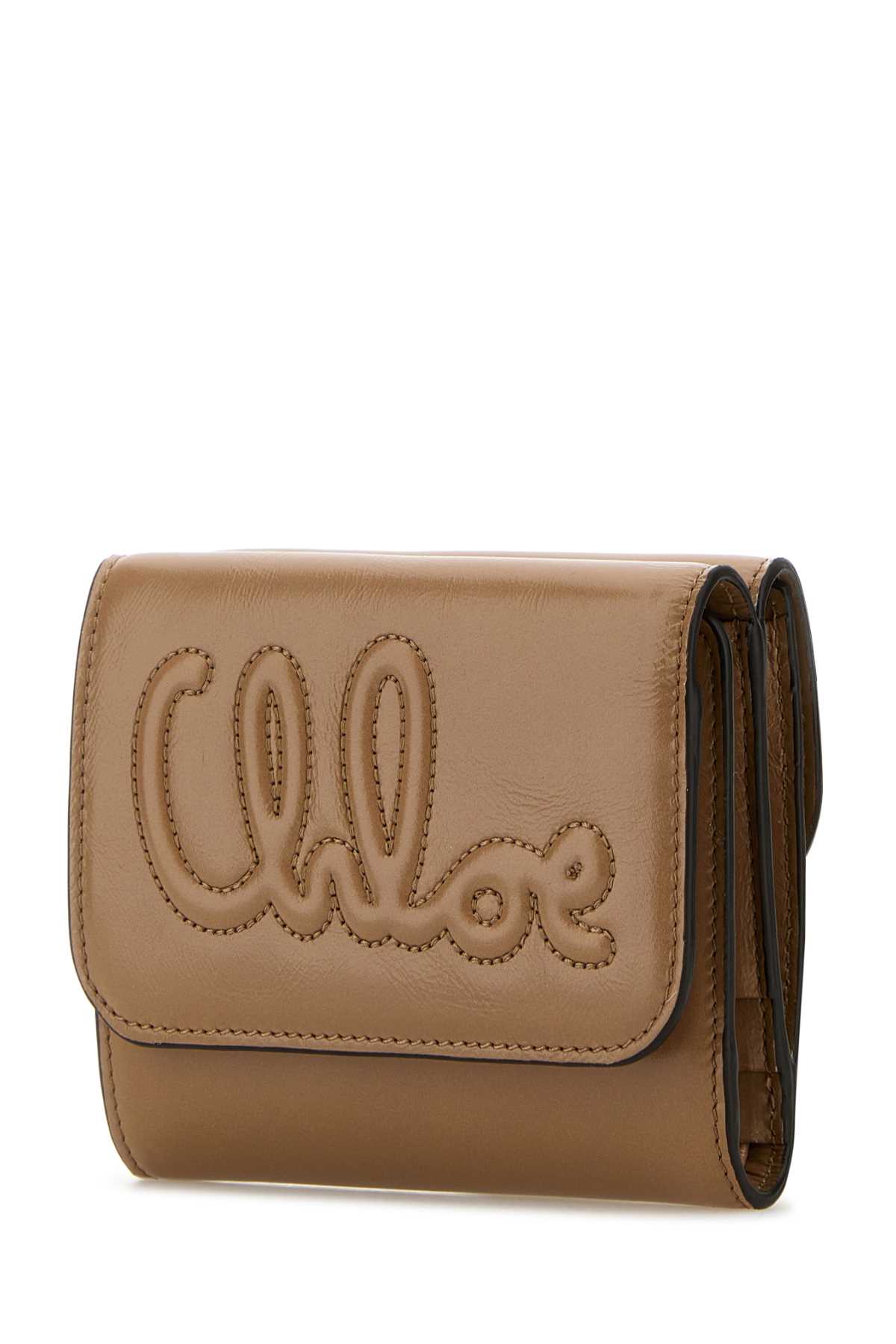 Chloé Chloe Woman Antiqued Pink Leather Wallet In Woodrose