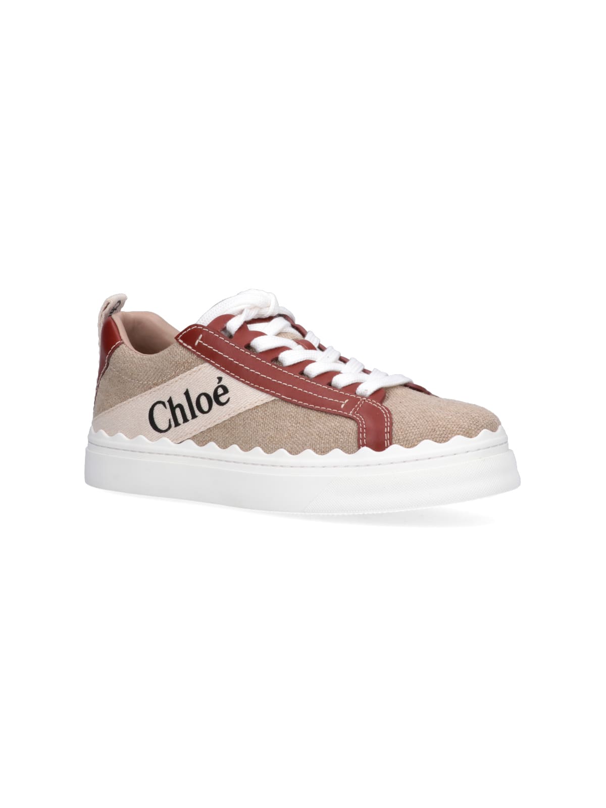 Shop Chloé Lauren Sneakers In Bianco/moro