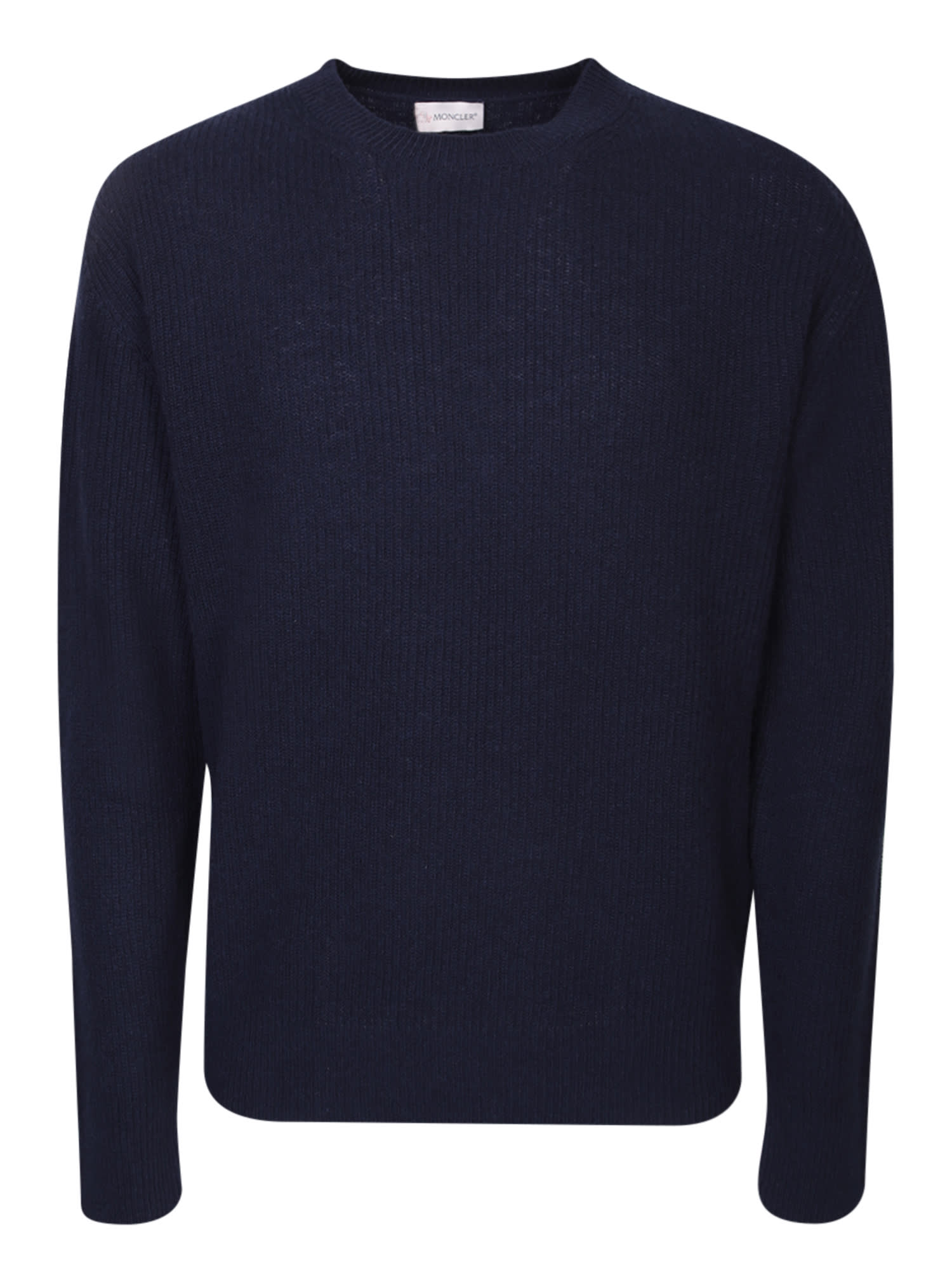 MONCLER WOOL AND CASHMERE BLUE PULLOVER