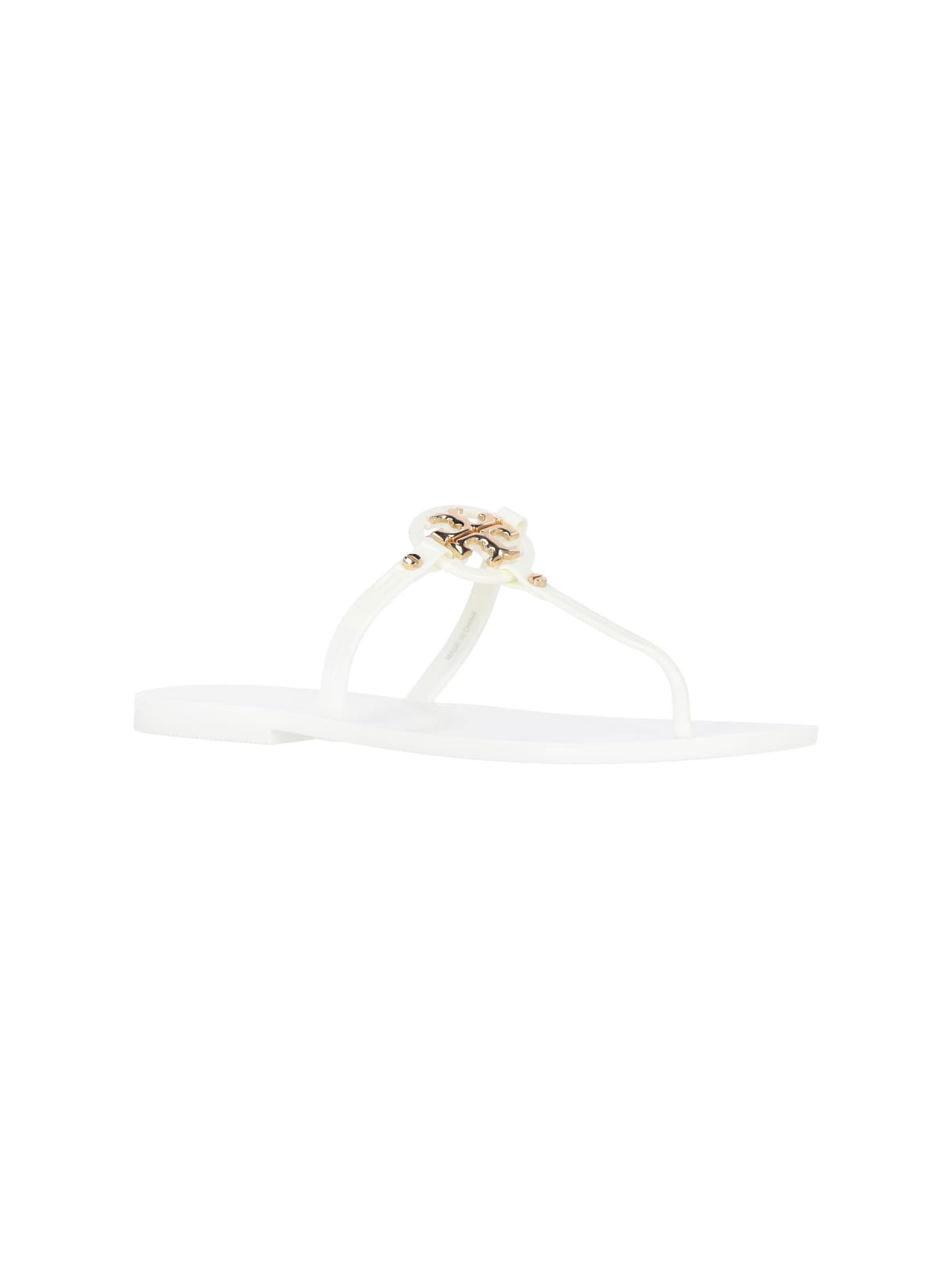 Shop Tory Burch Logo Thong Sandals In White