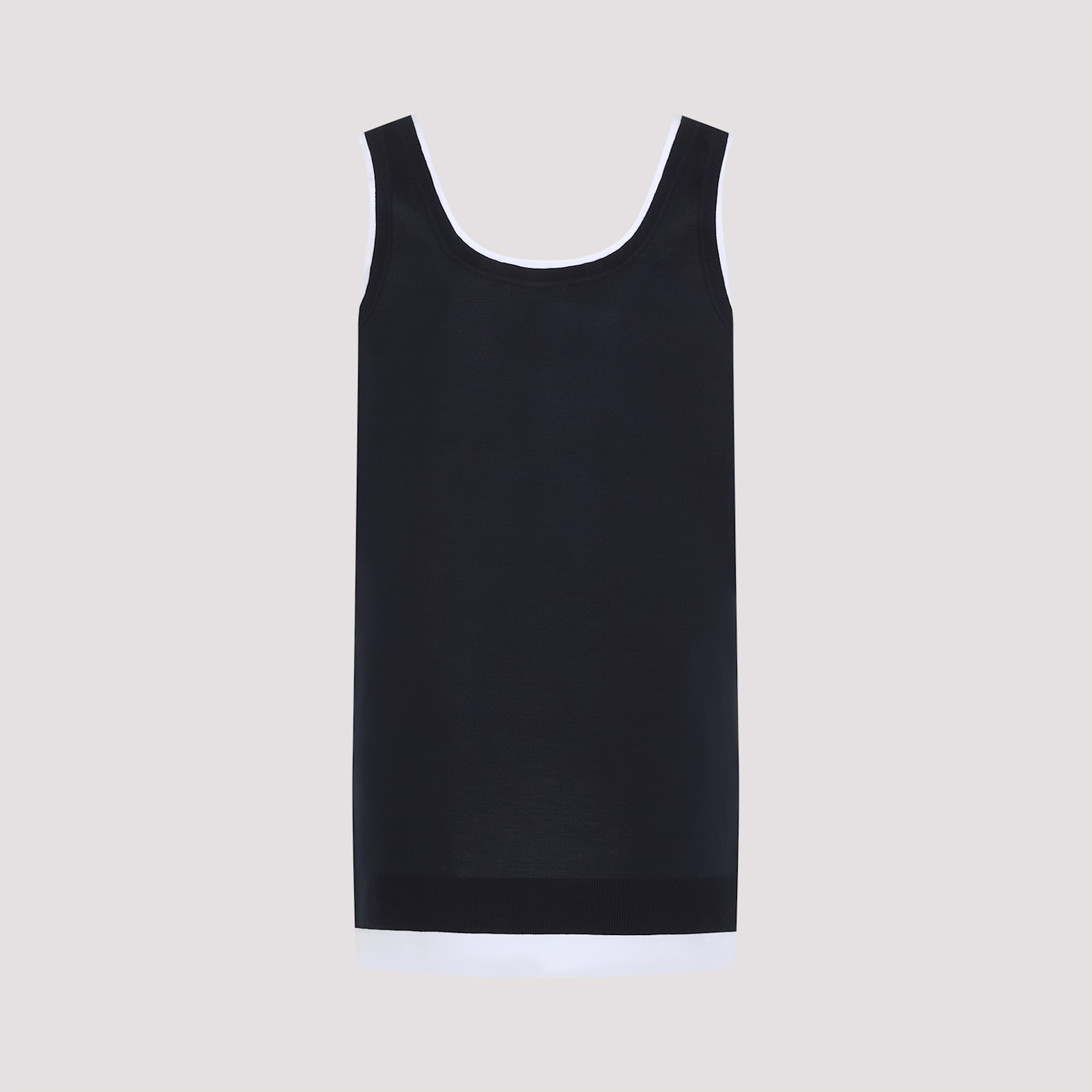 Miu Miu Dark Blue Stretch Silk Blend Dress In Blubianco
