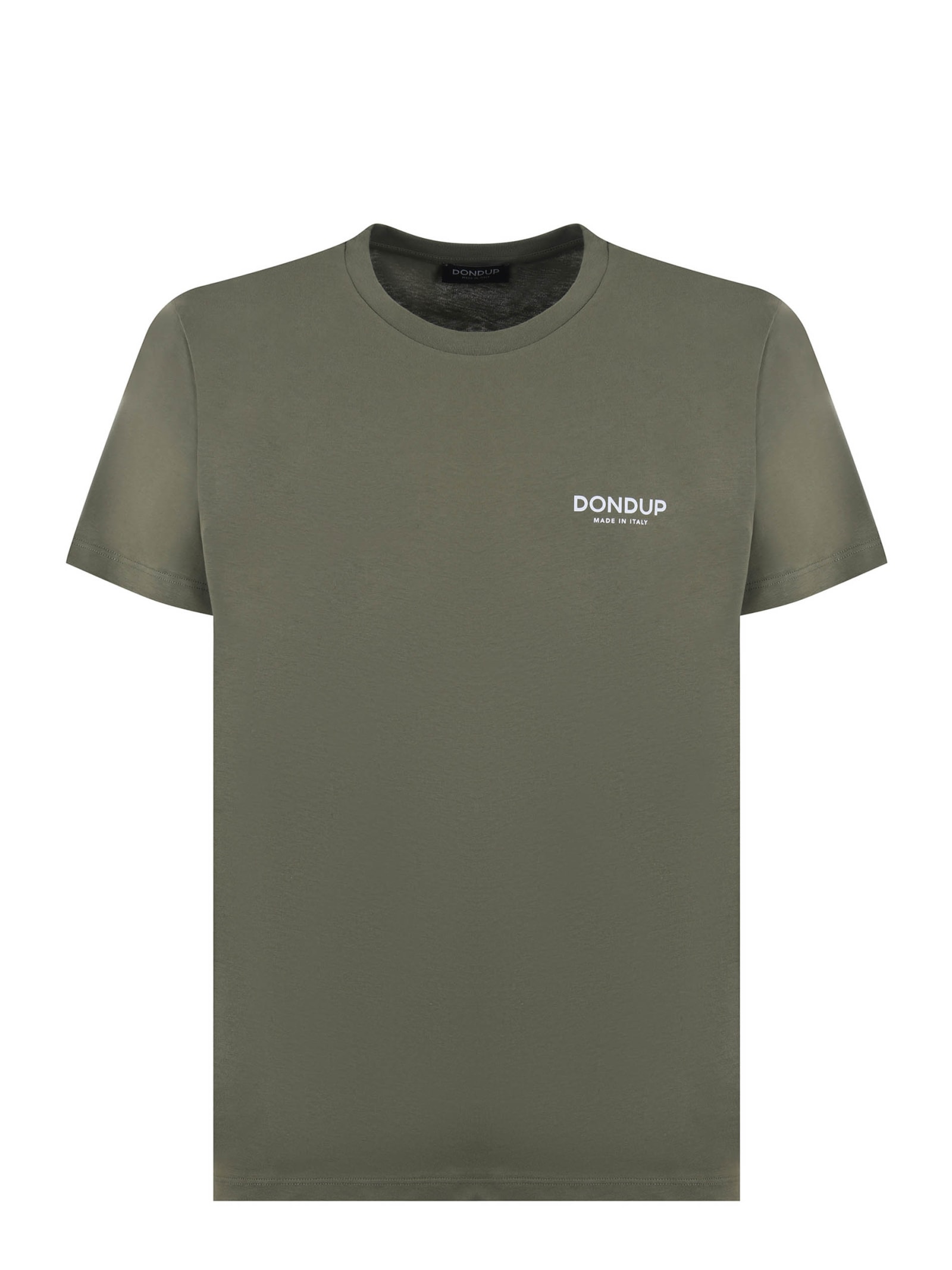 Shop Dondup Cotton T-shirt In Verde Militare