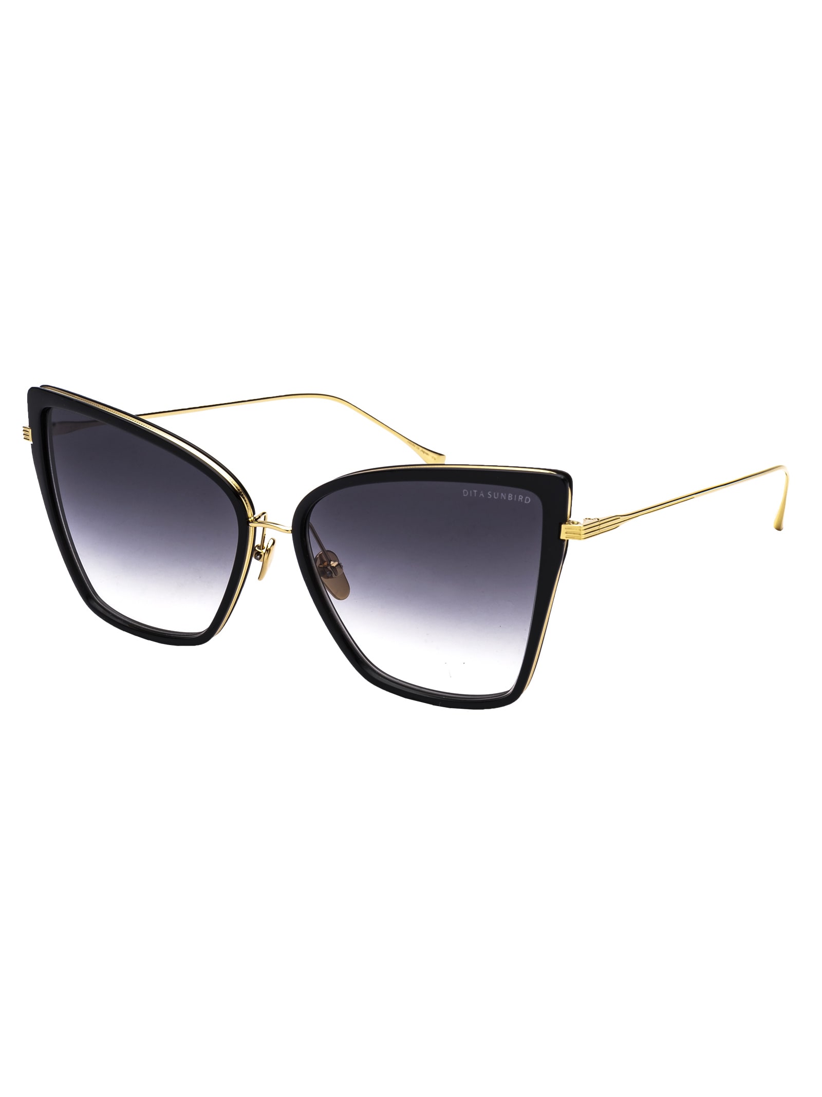 Shop Dita Sunbird Sunglasses In Black-18k Gold