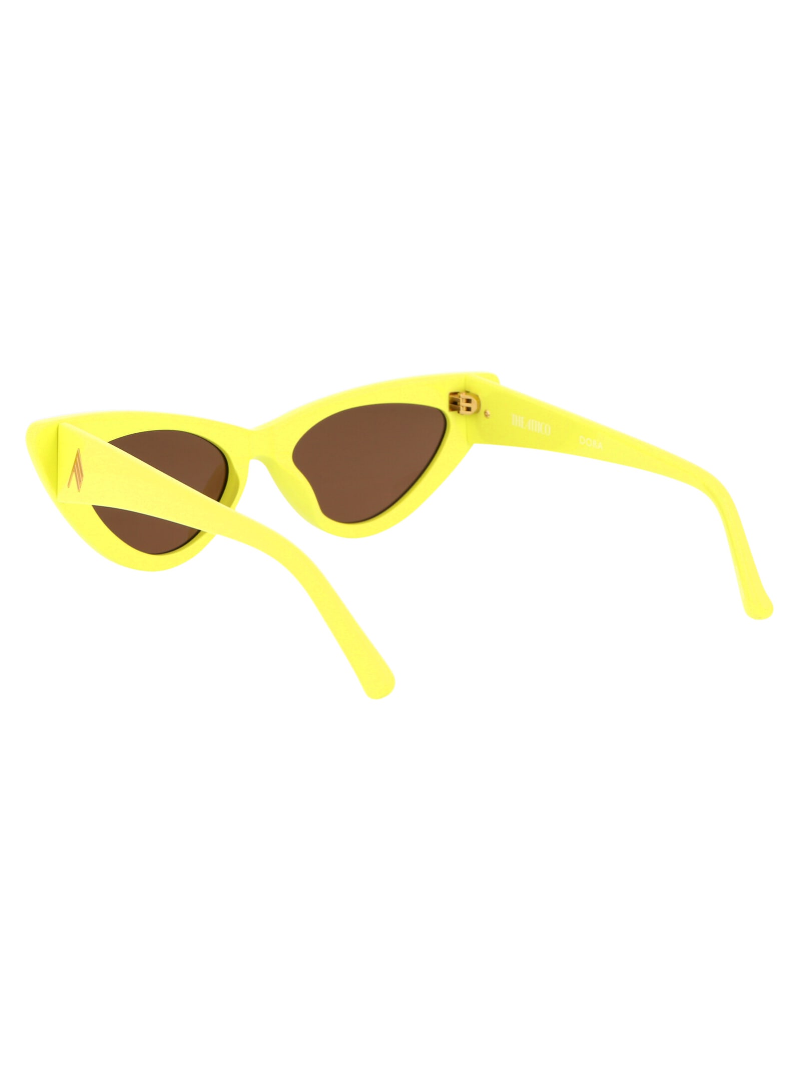 Shop Attico Dora Sunglasses In Lemon/yellowgold/brown