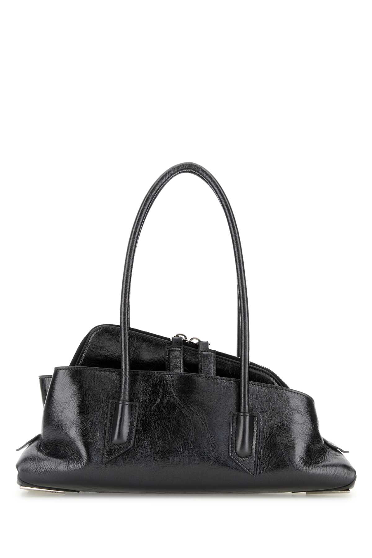 Charcoal Leather Small La Passeggiata Handbag
