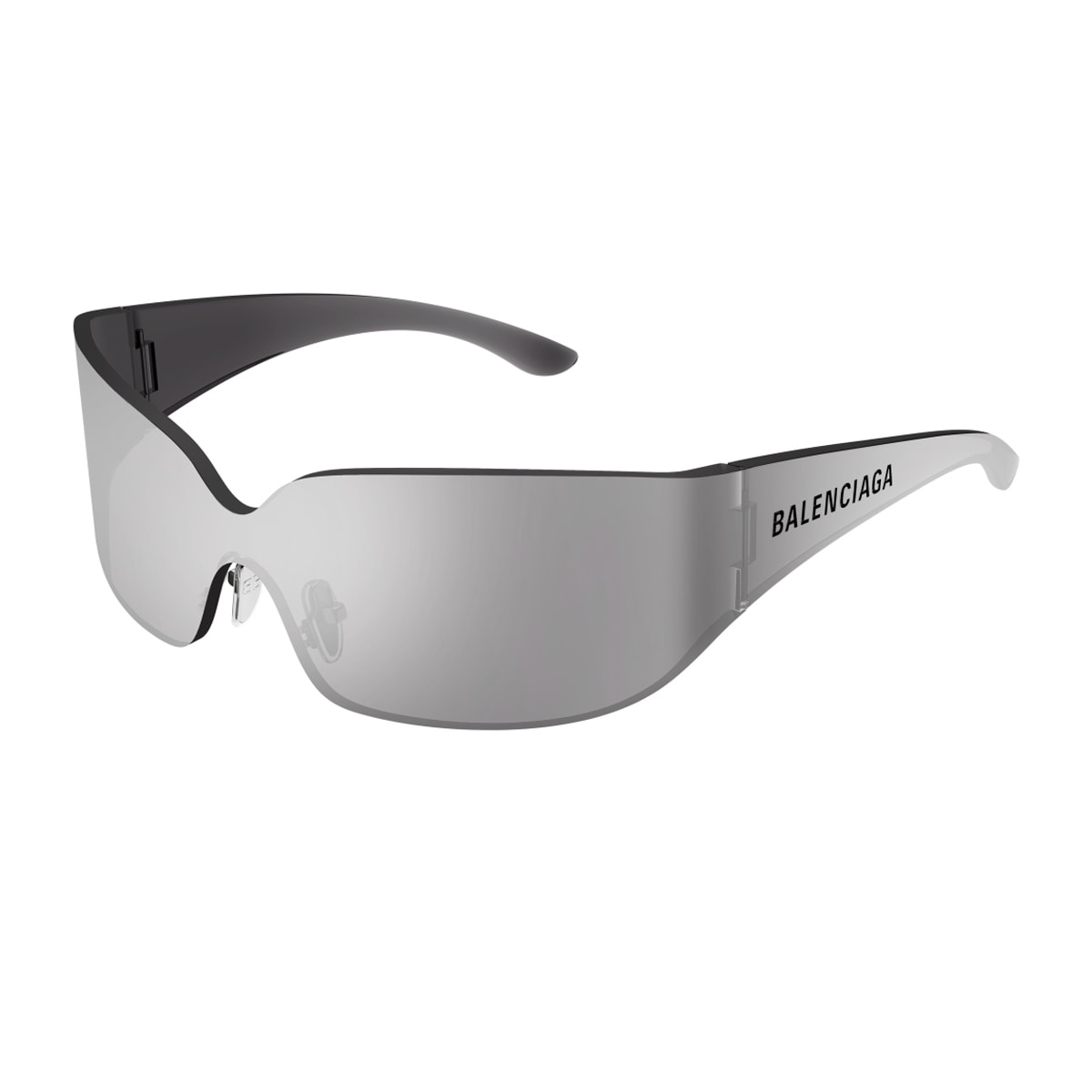Balenciaga Bb0421s Linea Extreme 005 Silver Sunglasses In Gray