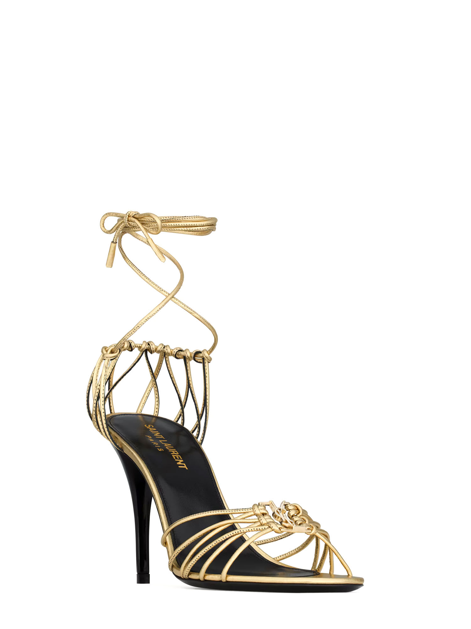 Shop Saint Laurent Babylone 90 Leather Sandals
