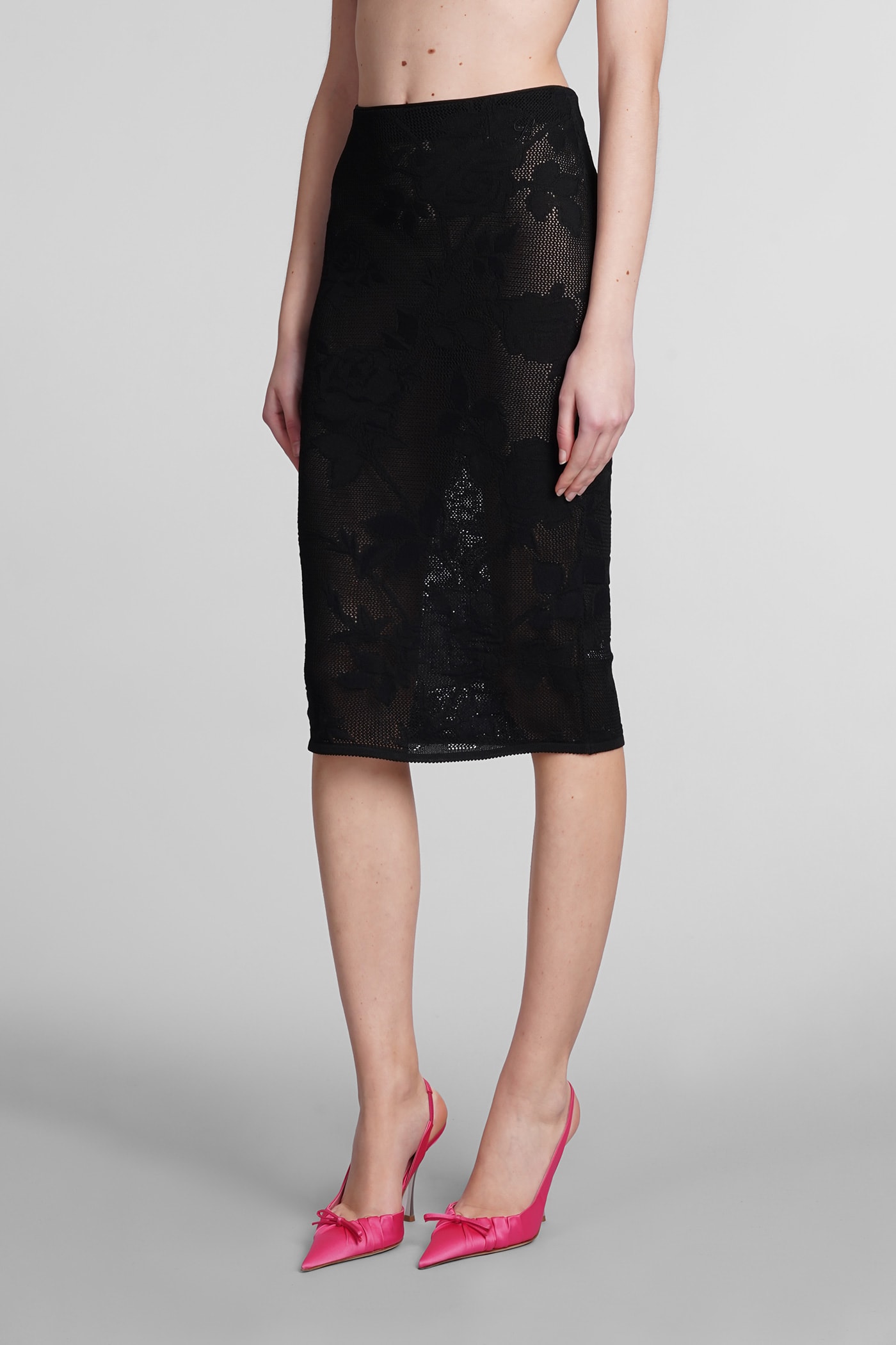 Shop Blumarine Skirt In Black Viscose