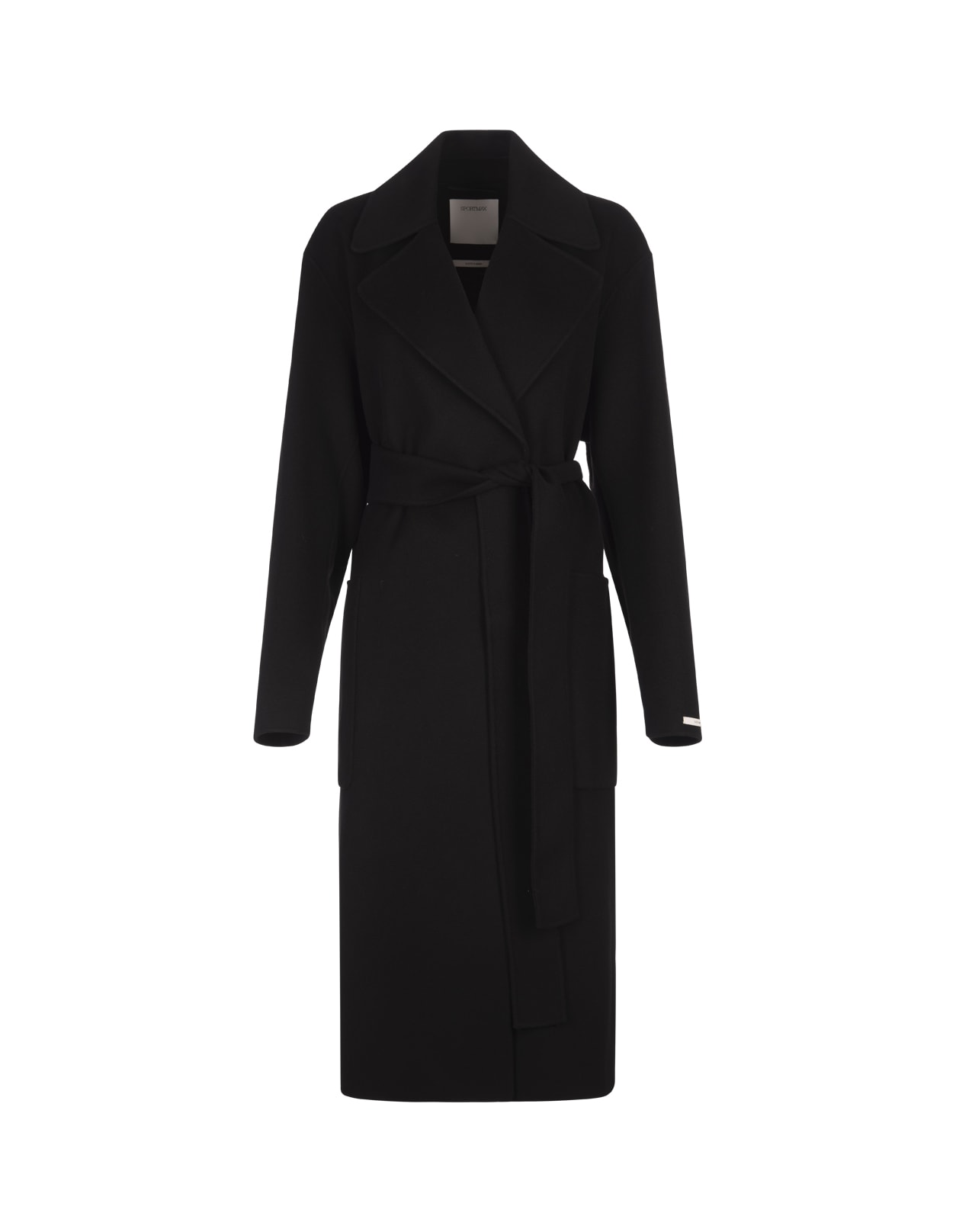 Shop Sportmax Black Veleno Coat