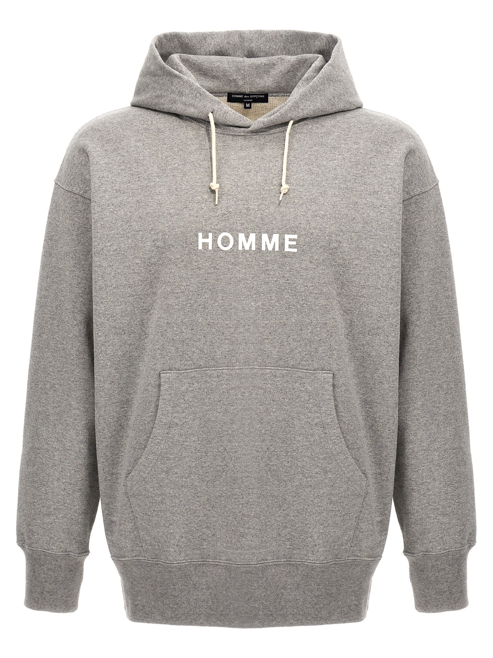 Shop Comme Des Garçons Homme Deux Logo Print Hoodie In Gray