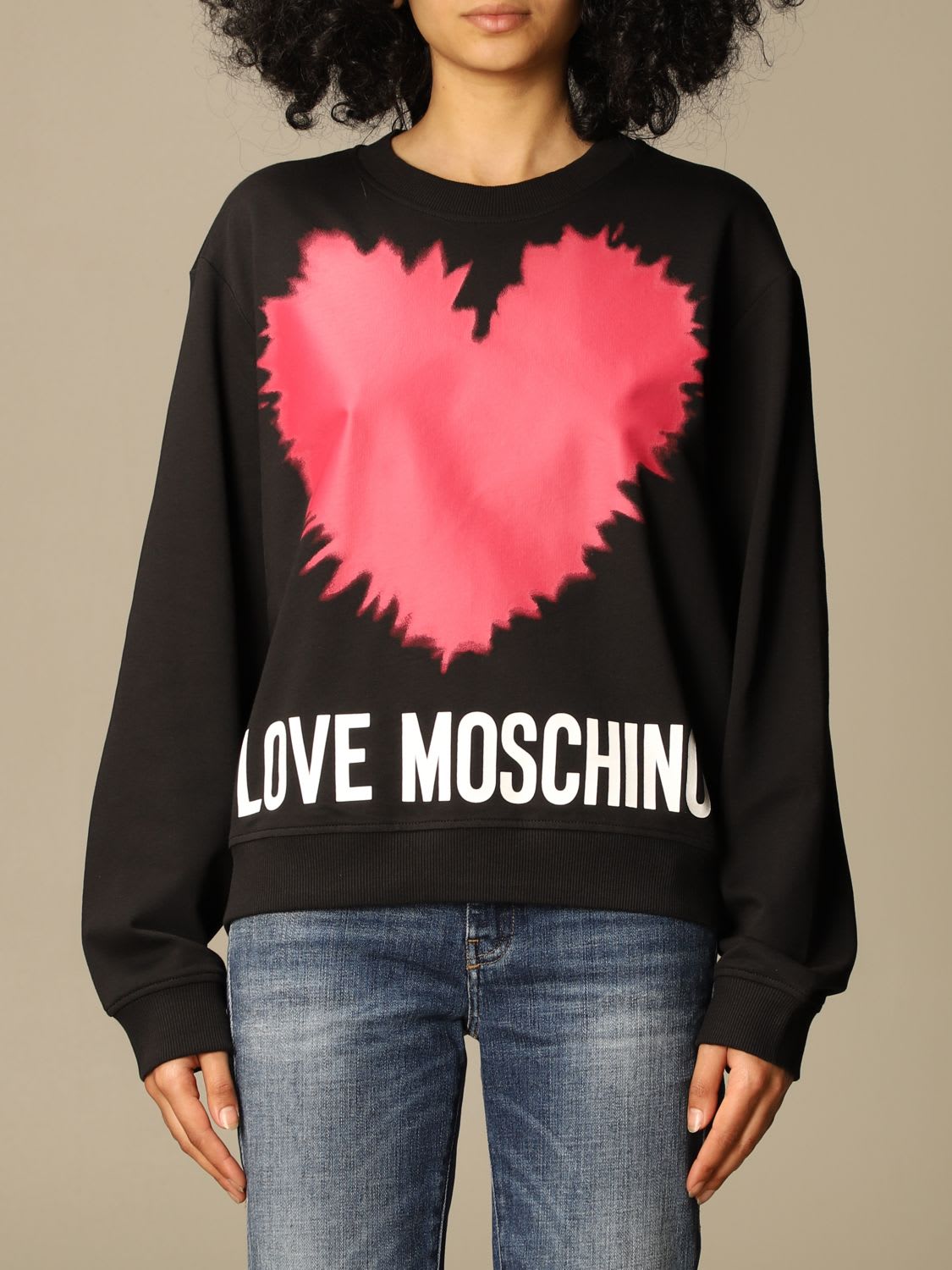 Love Moschino Sweatshirt Love Moschino Crewneck Sweatshirt With Big Logo