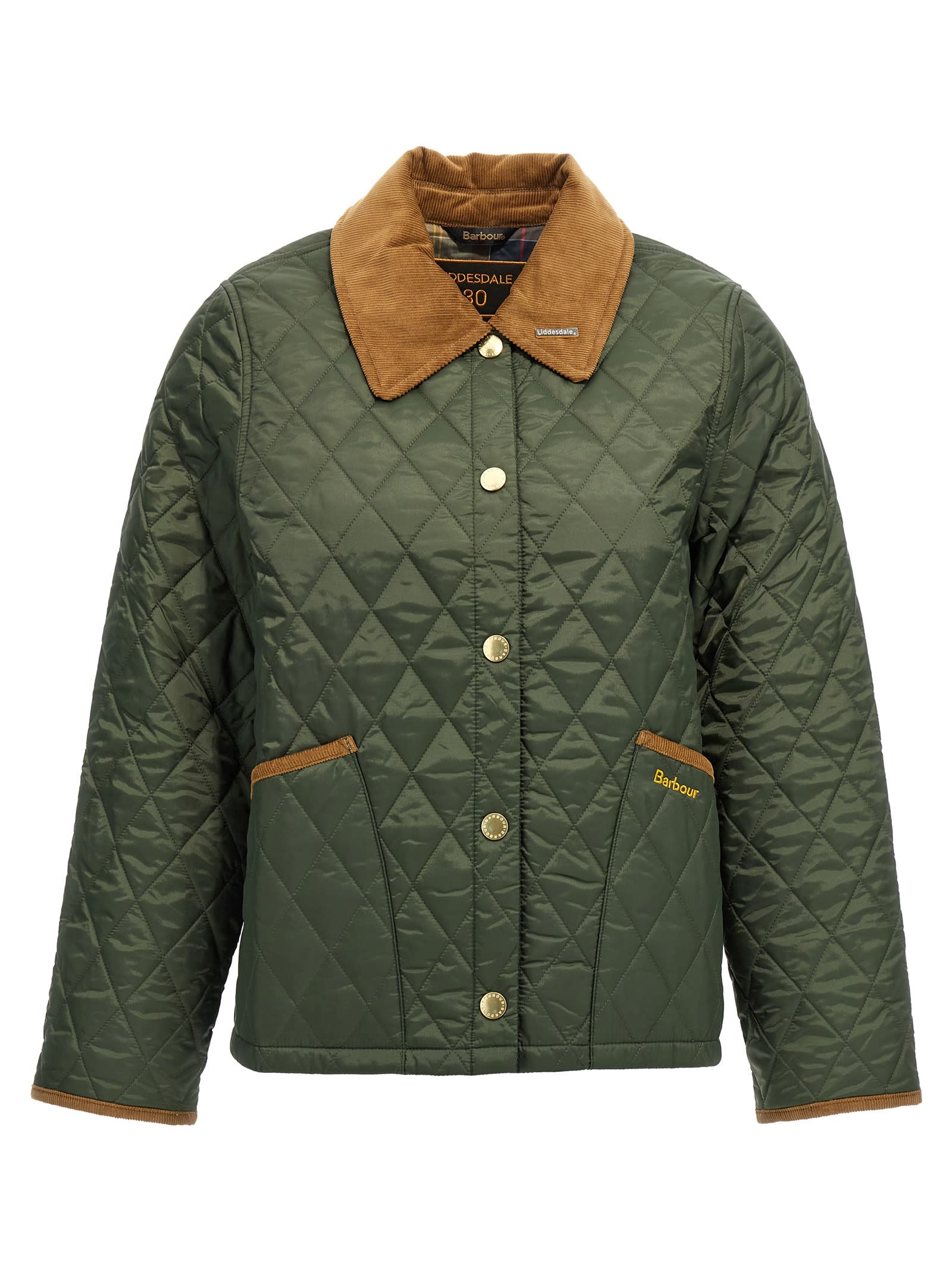 Shop Barbour Liddesdale 30th Anniversary Cropped Jacket In Green