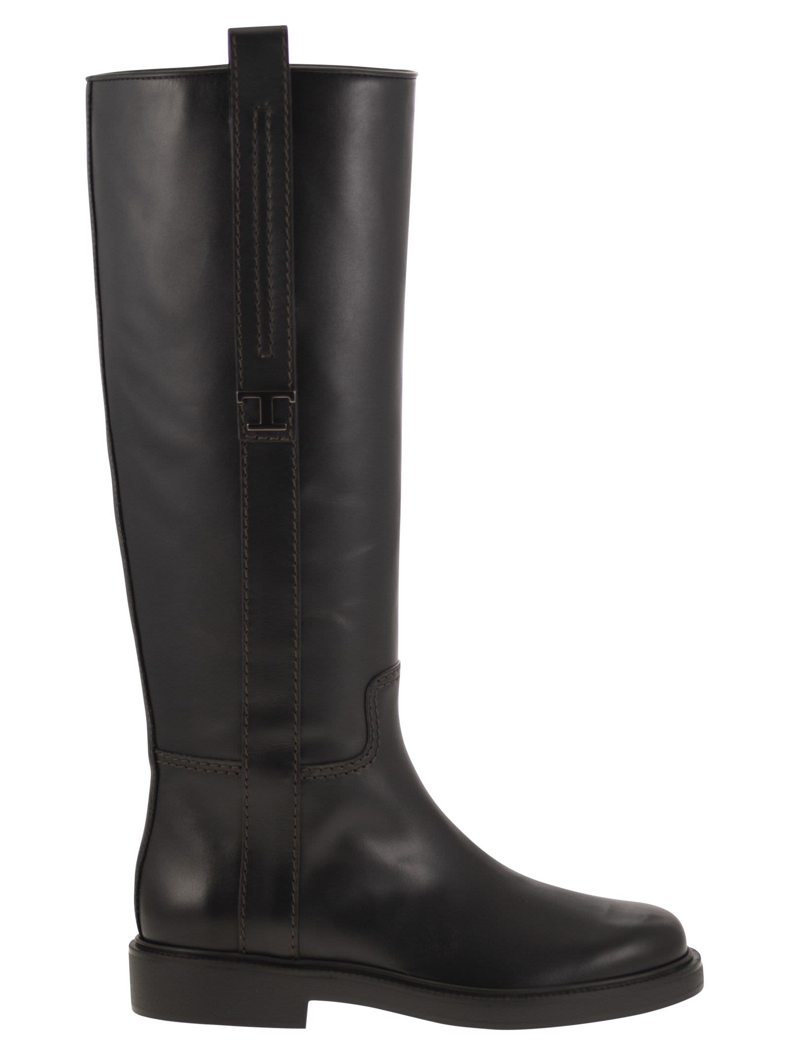 Shop Tod's Leather Boot In Black