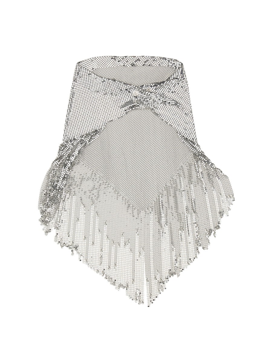 Shop Rabanne Knit Scarf In Silver