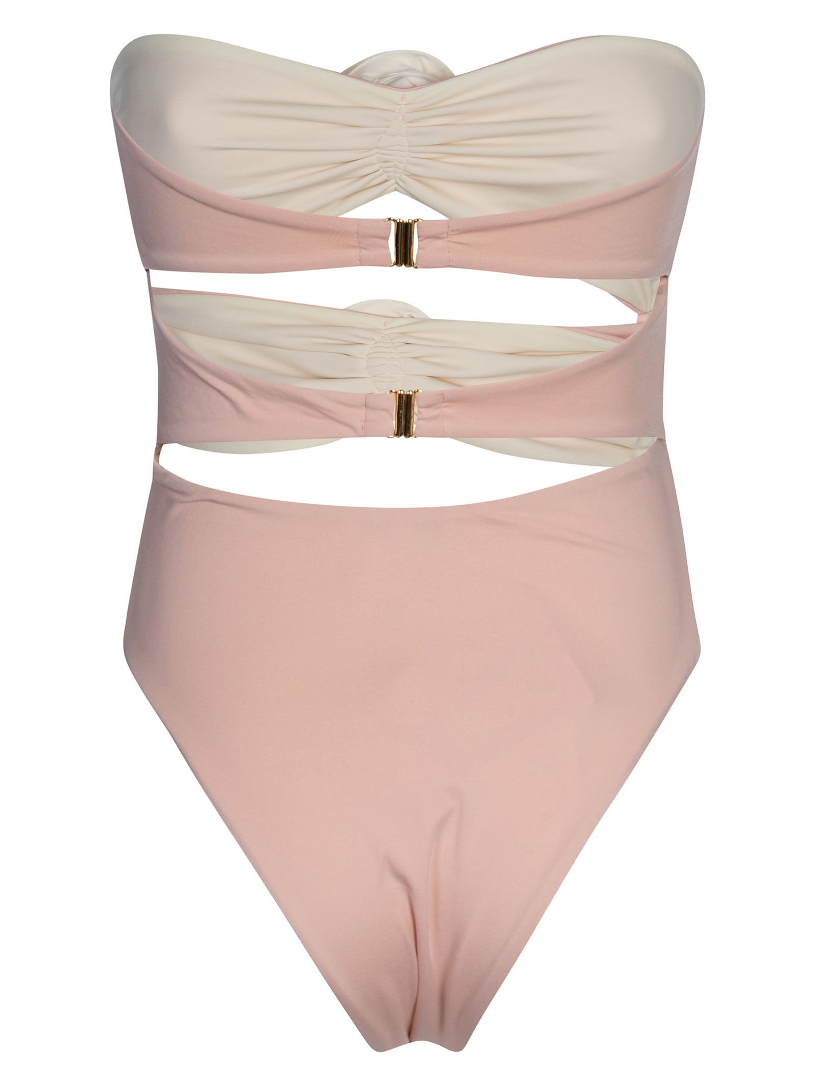Shop La Reveche Vesna One-piece Bikini In Quartz Rose/ivory
