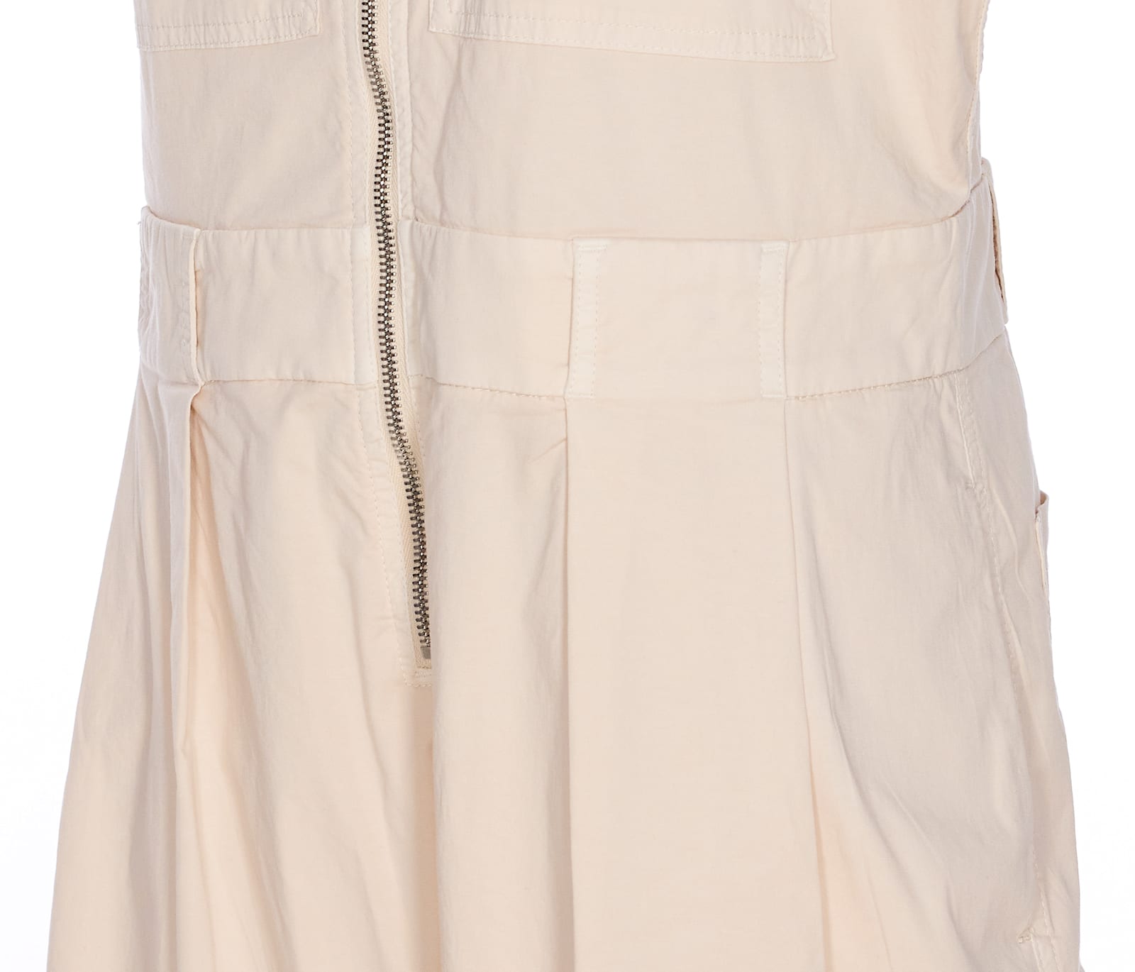 Pinko Dress With Zip Pockets And Elastic Waistband In Neutral
